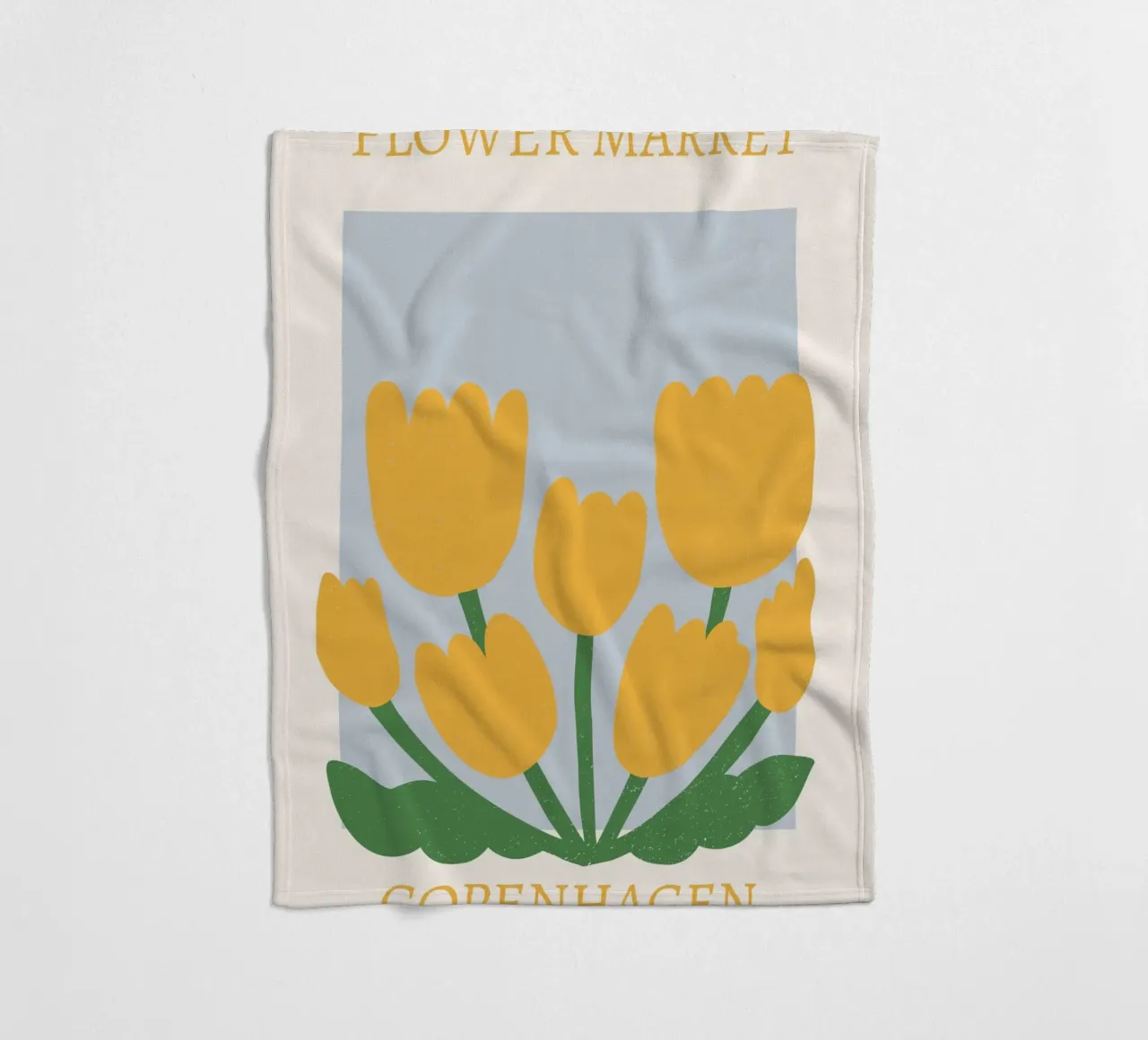 Stampa Tulipani gialli del mercato dei fiori di Copenhagen - Botanica coperta in pile da homdeco