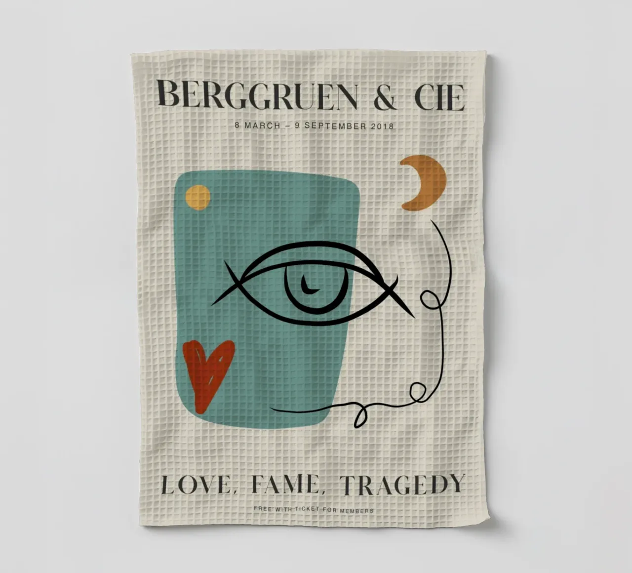 Modern Abstract Face Eye Berggruen Exhibition Print torchon de homdeco