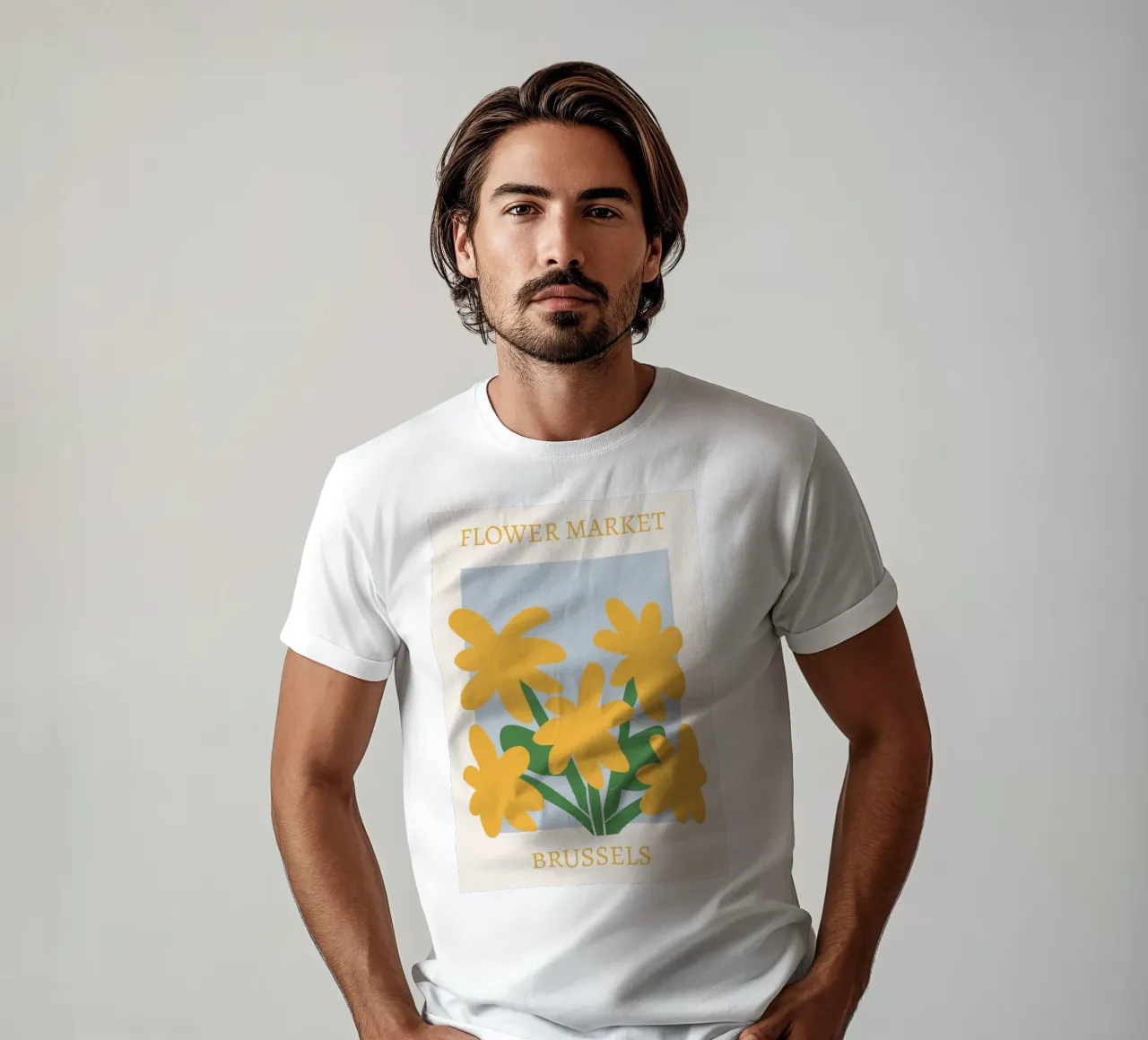 Mercato dei fiori di Bruxelles - Stampa floreale moderna t-shirt da homdeco