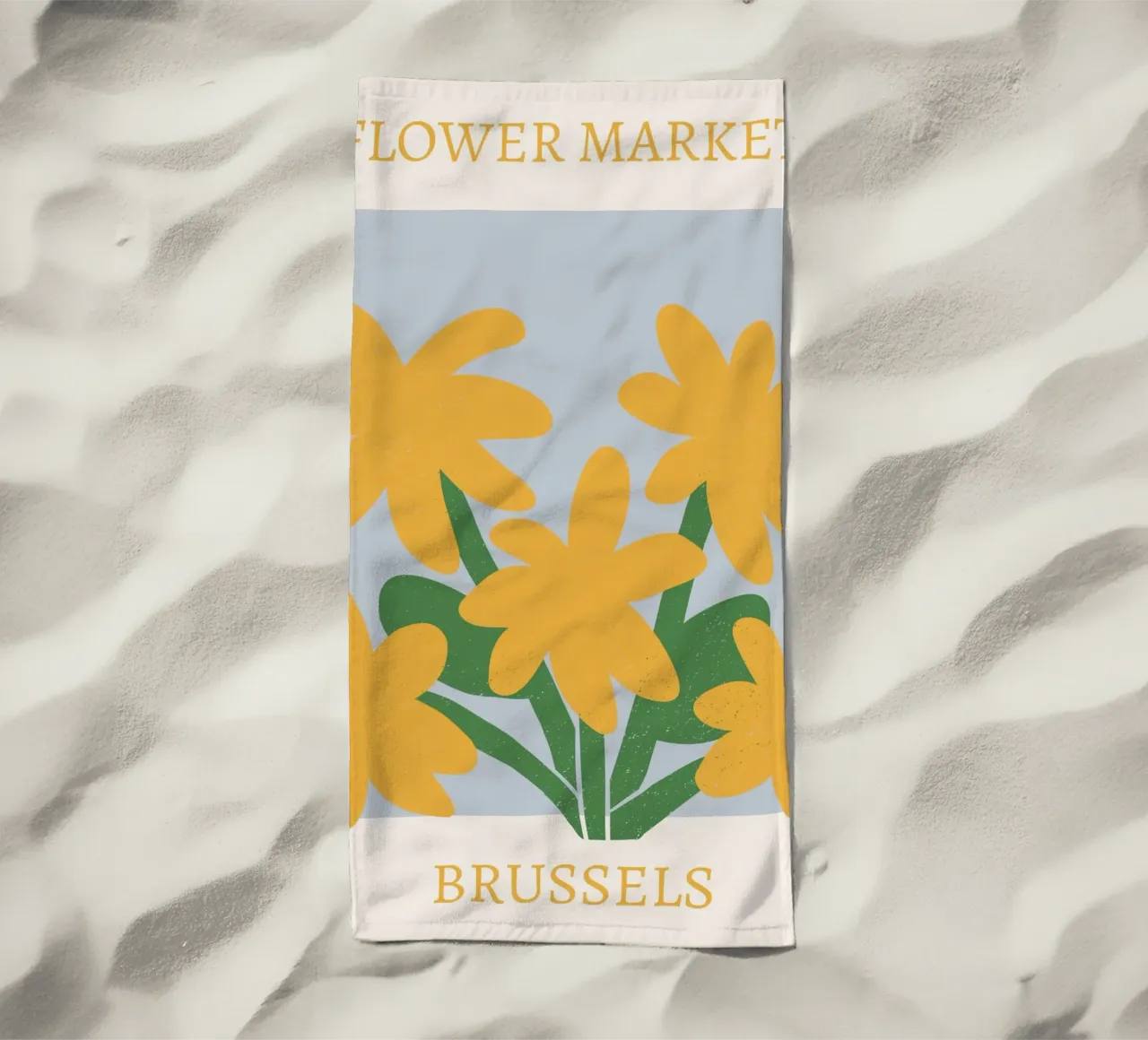 Mercato dei fiori di Bruxelles - Stampa floreale moderna telo mare da homdeco