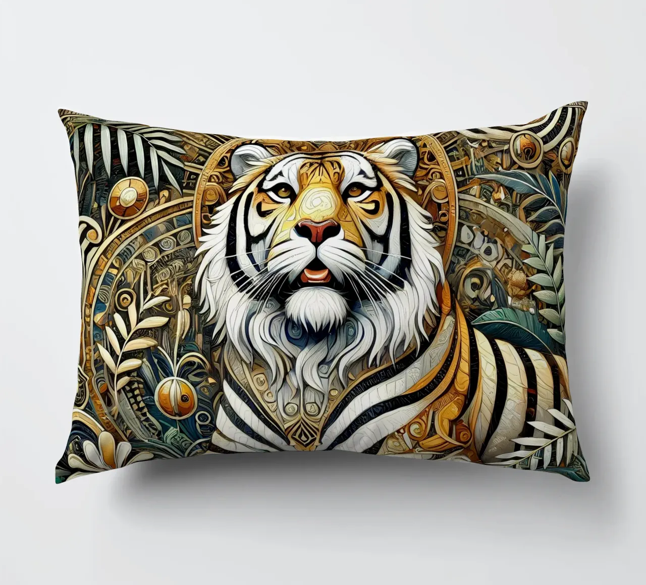 Tigri nella giungla cuscino da Art-Nouveau-Dsg