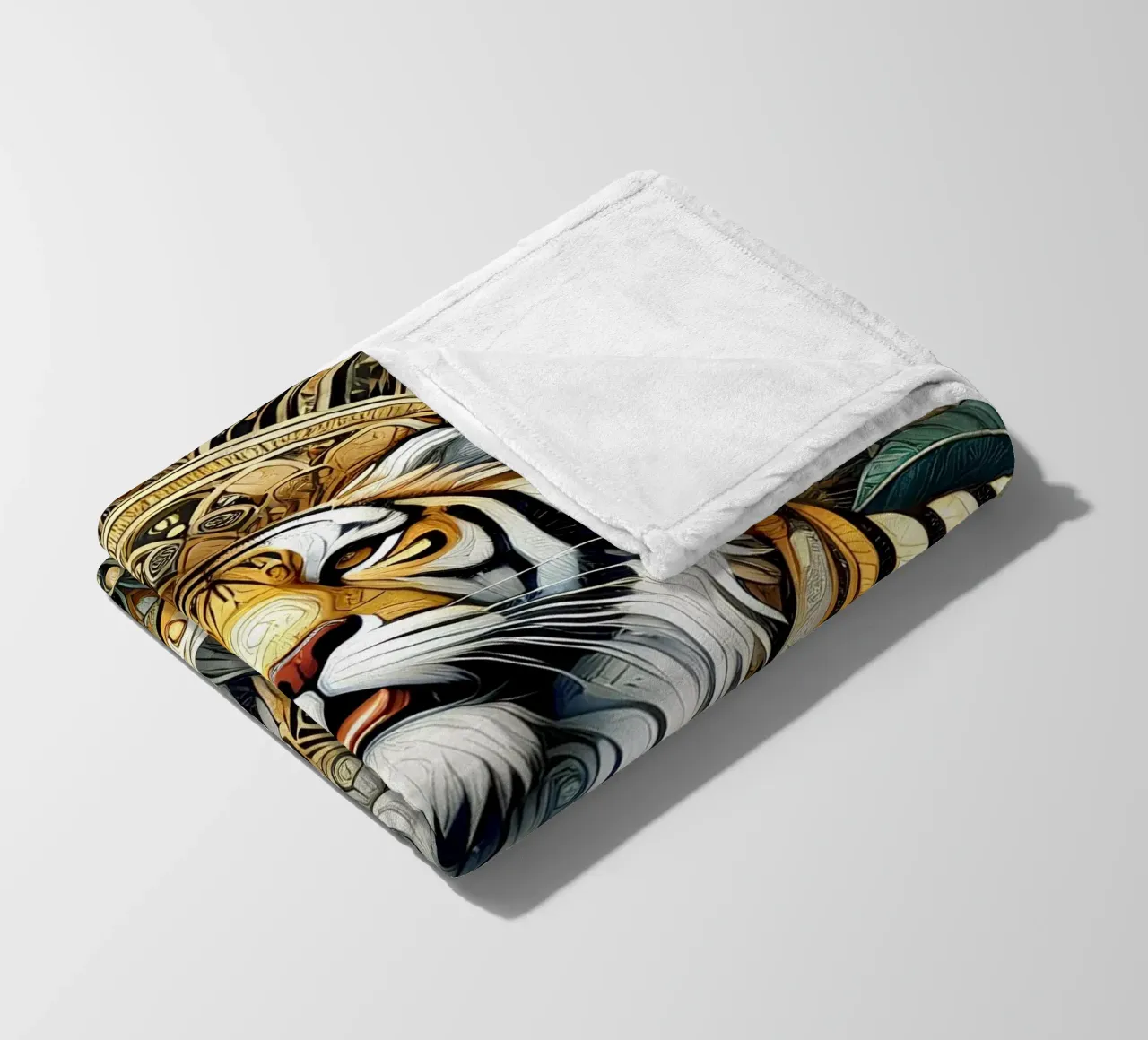Tigri nella giungla coperta in pile da Art-Nouveau-Dsg
