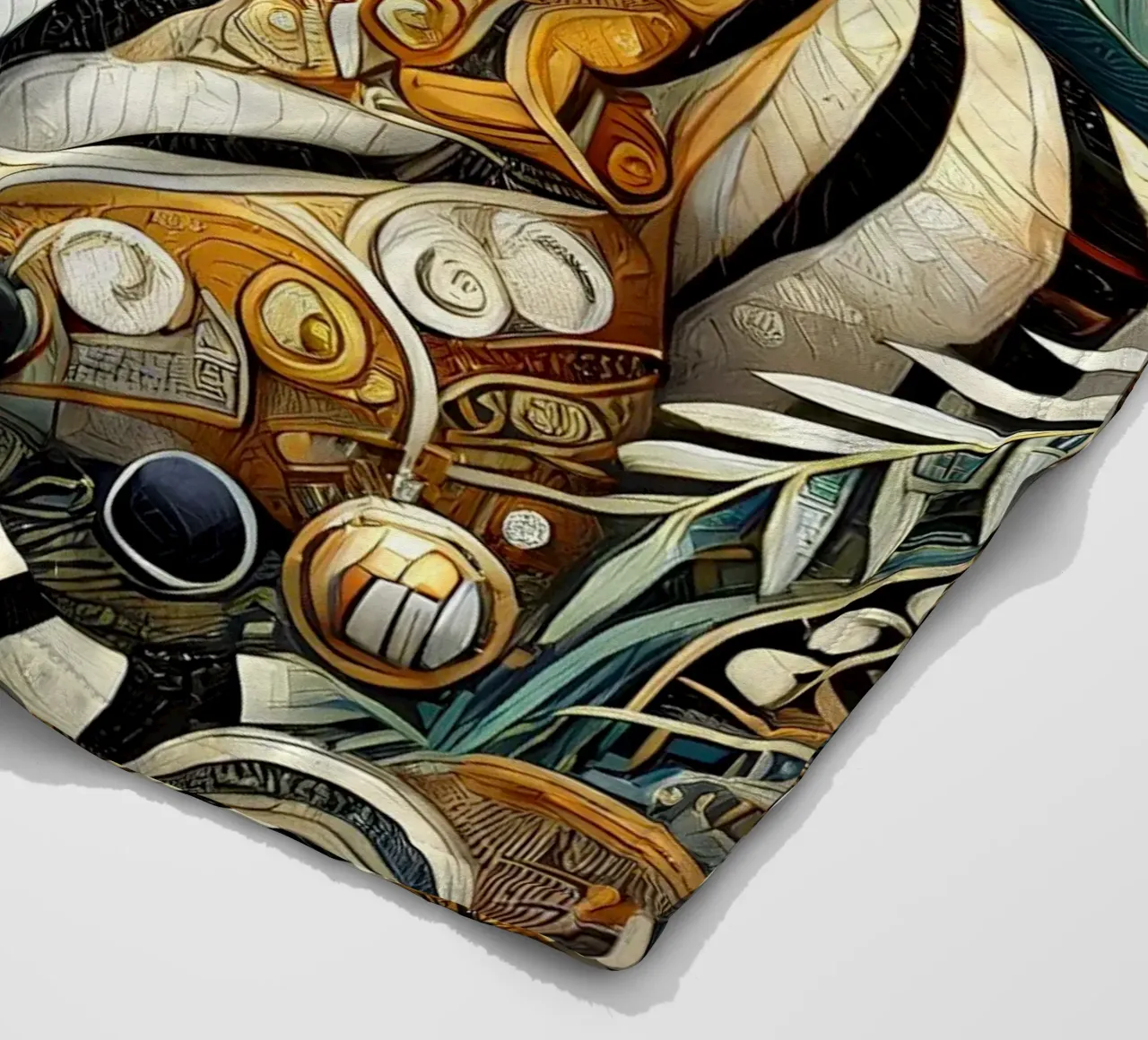 Tigri nella giungla coperta in pile da Art-Nouveau-Dsg