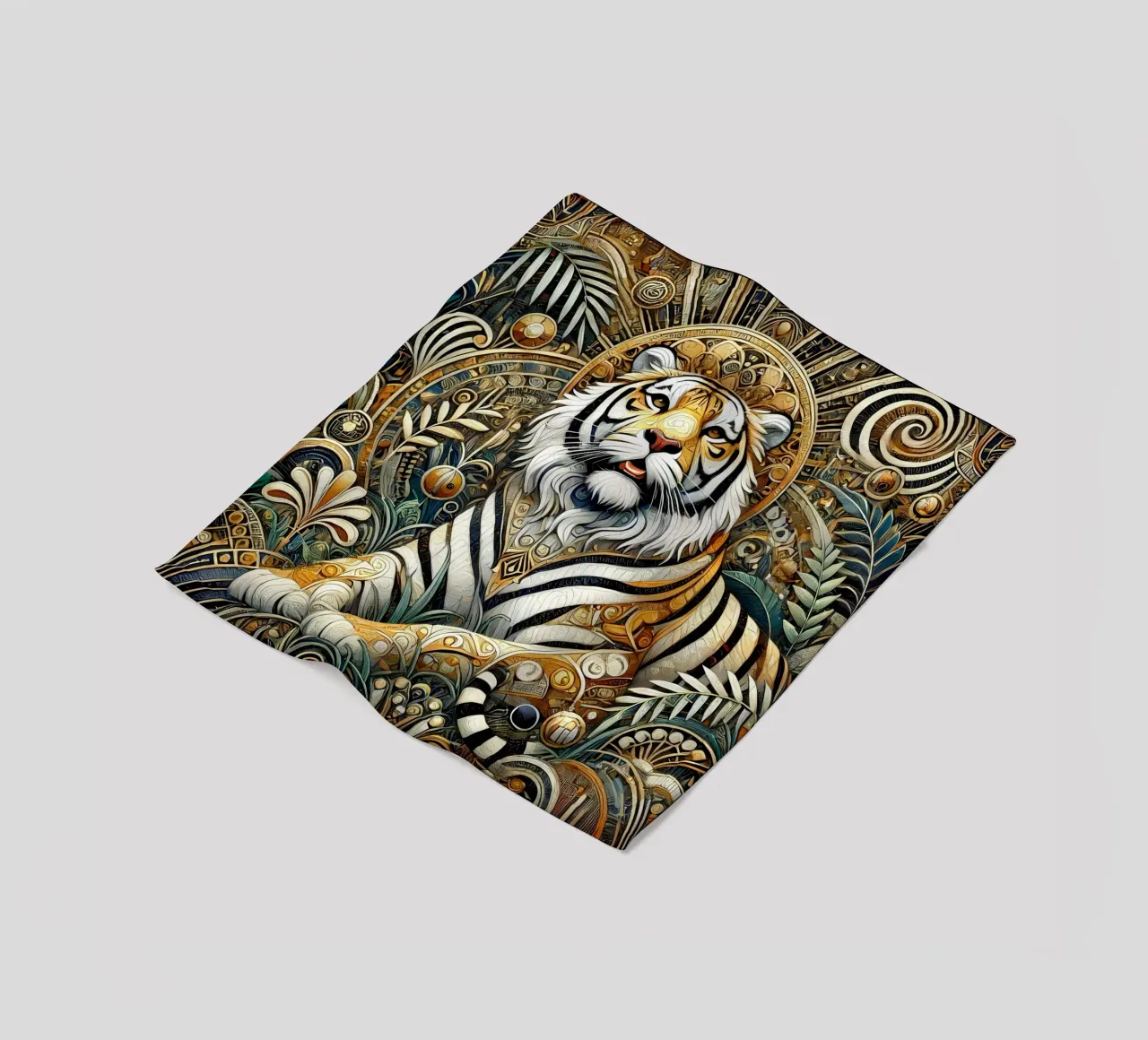 Tigri nella giungla coperta in pile da Art-Nouveau-Dsg