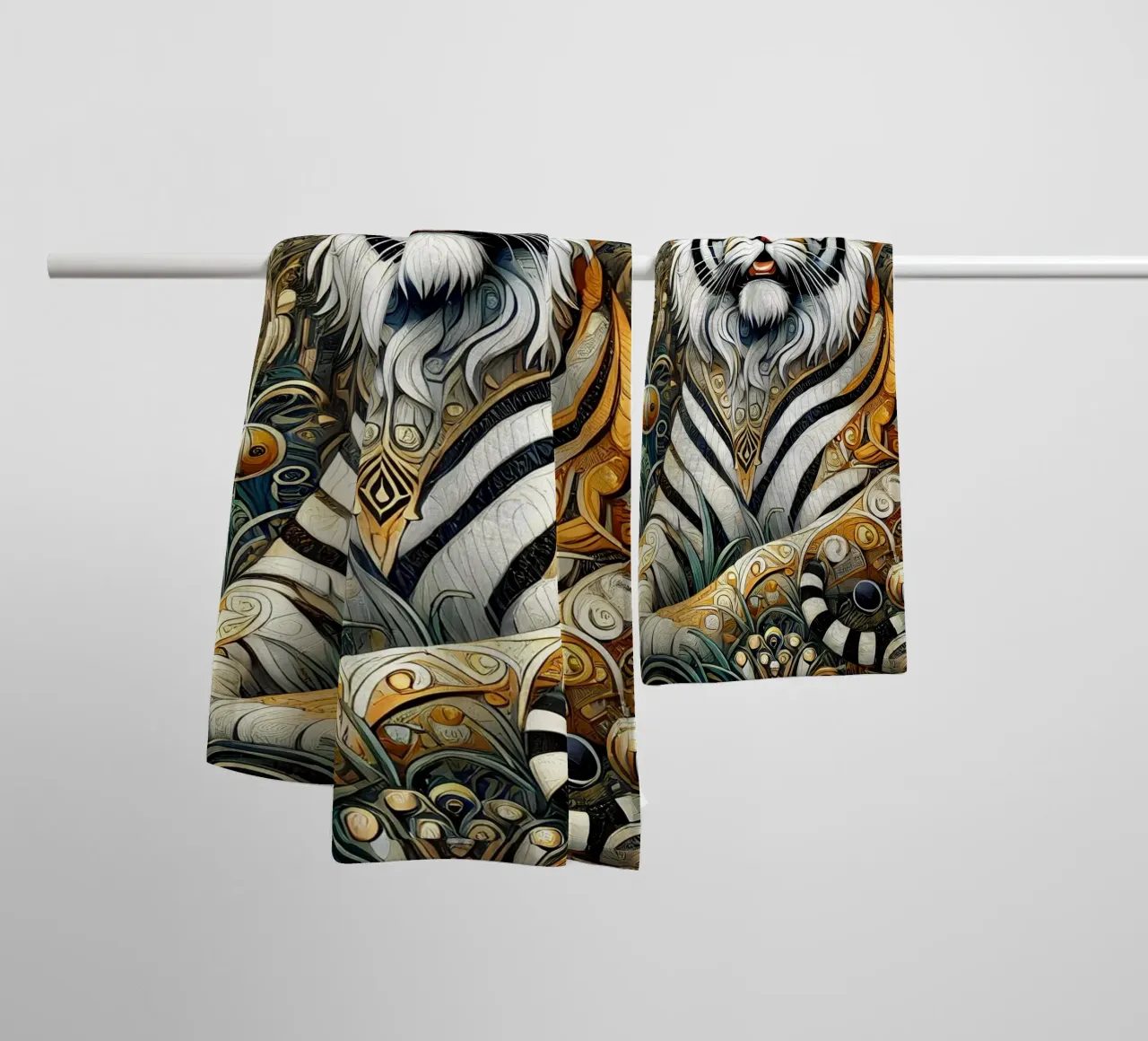 Tigers in the jungle towel by Art-Nouveau-Dsg