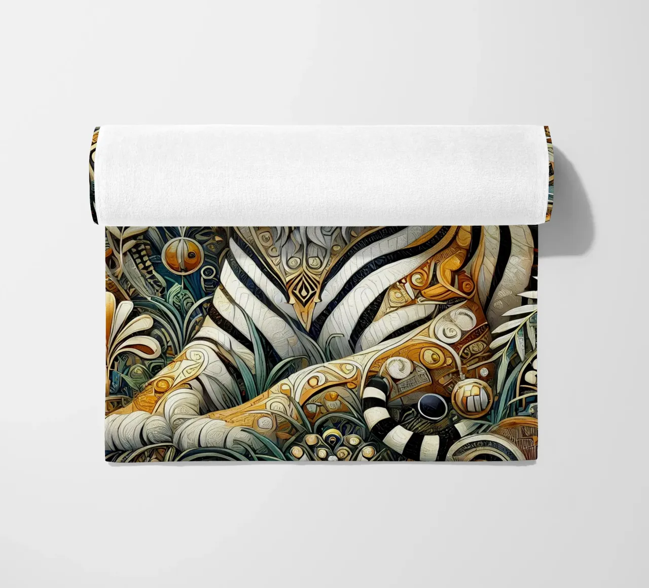 Tigri nella giungla telo mare da Art-Nouveau-Dsg