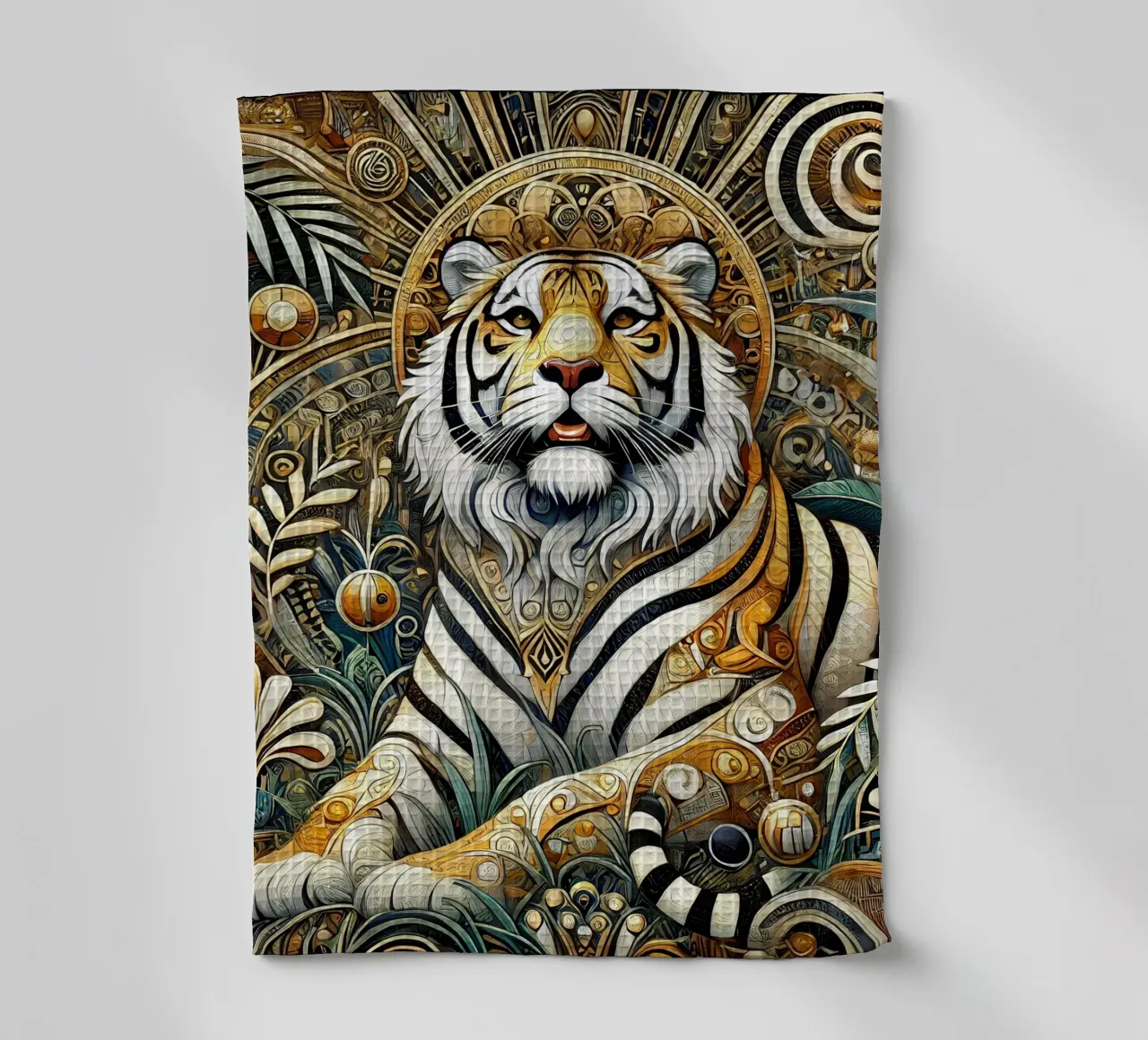 Tigre dans la jungle torchon de Art-Nouveau-Dsg