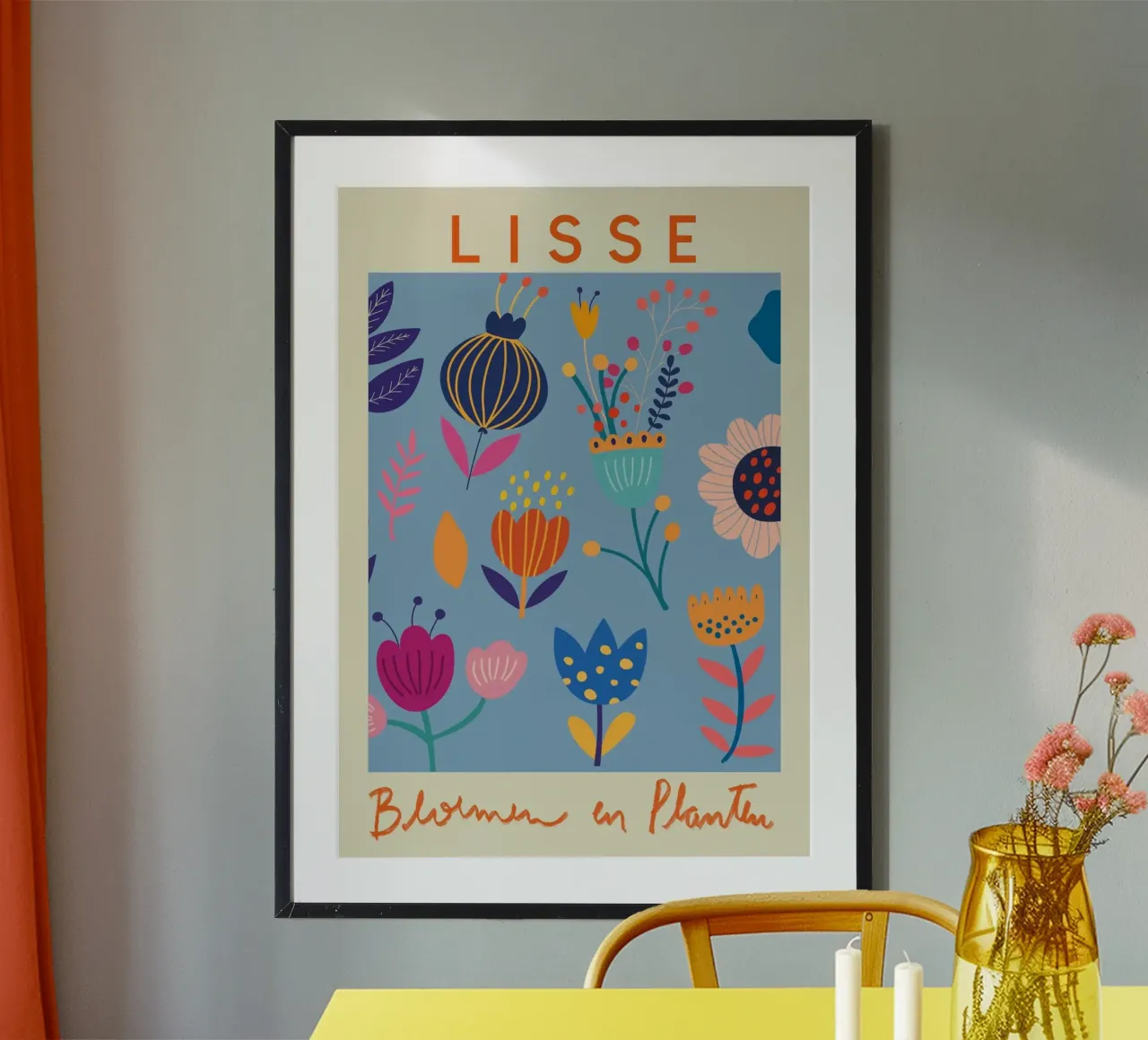 Fiori e piante di Lisse - La vibrante arte floreale olandese poster con telaio in plastica da homdeco