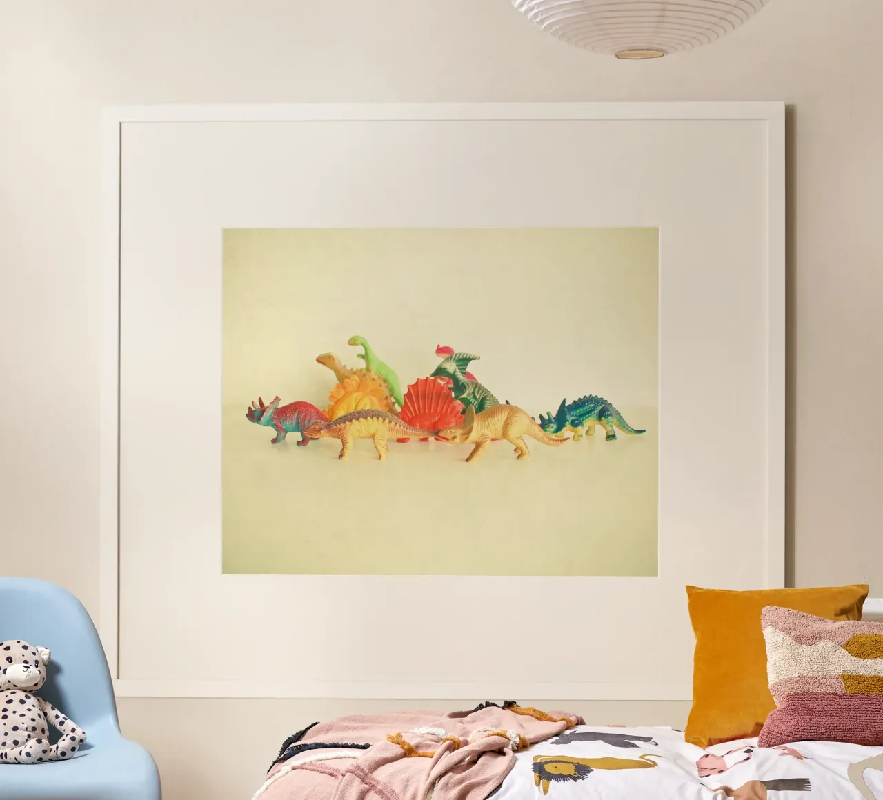 A spasso con i dinosauri poster con telaio in plastica da Cassia Beck Photography