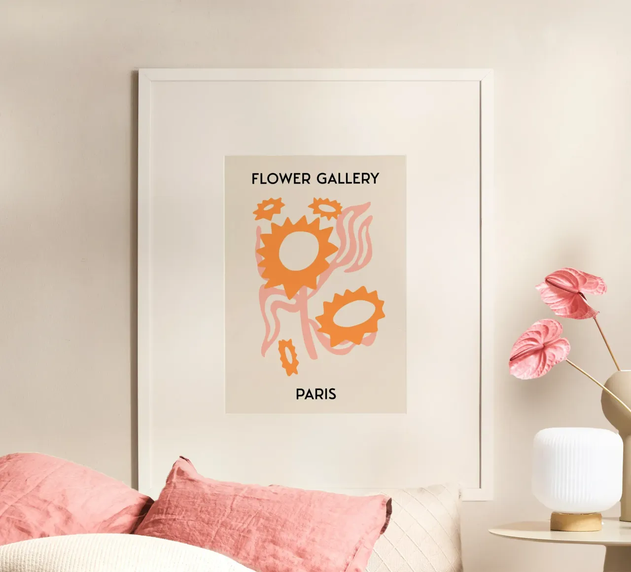 Paris Flower Gallery Abstract Zonnebloemen Print - Moderne Kunst poster van homdeco