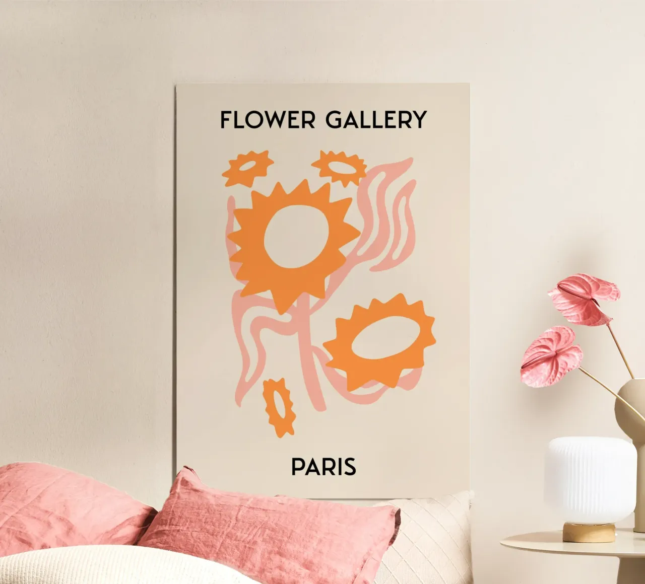 Paris Flower Gallery Abstract Zonnebloemen Print - Moderne Kunst poster van homdeco