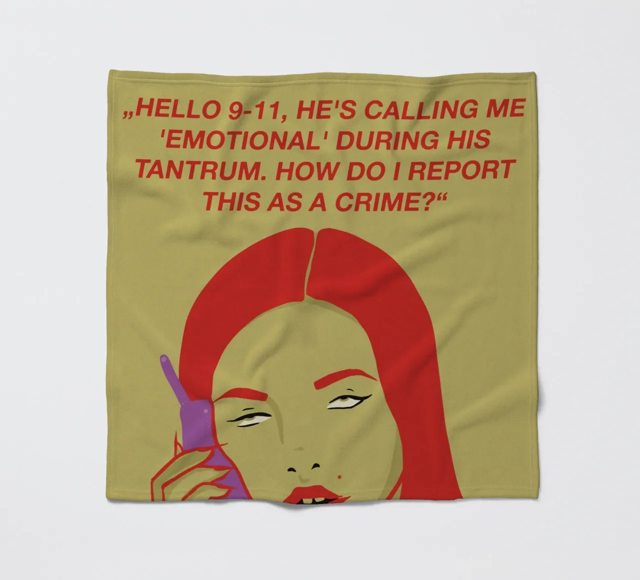 CIAO 9-11, MI CHIAMA 'EMOTIVO' DURANTE I SUOI CAPRICCI. coperta in pile da Lisa Jureczko Arts Illustration