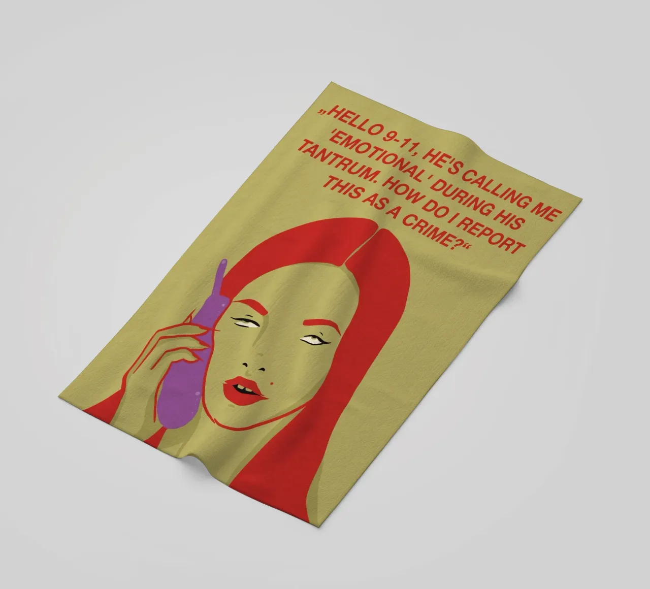 CIAO 9-11, MI CHIAMA 'EMOTIVO' DURANTE I SUOI CAPRICCI. telo mare da Lisa Jureczko Arts Illustration