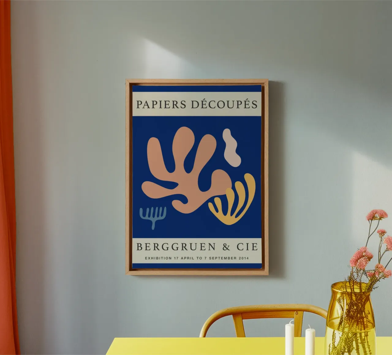 Matisse Papiers Découpés Abstract Coral Print - Berggruen canvas with Floater frame by homdeco