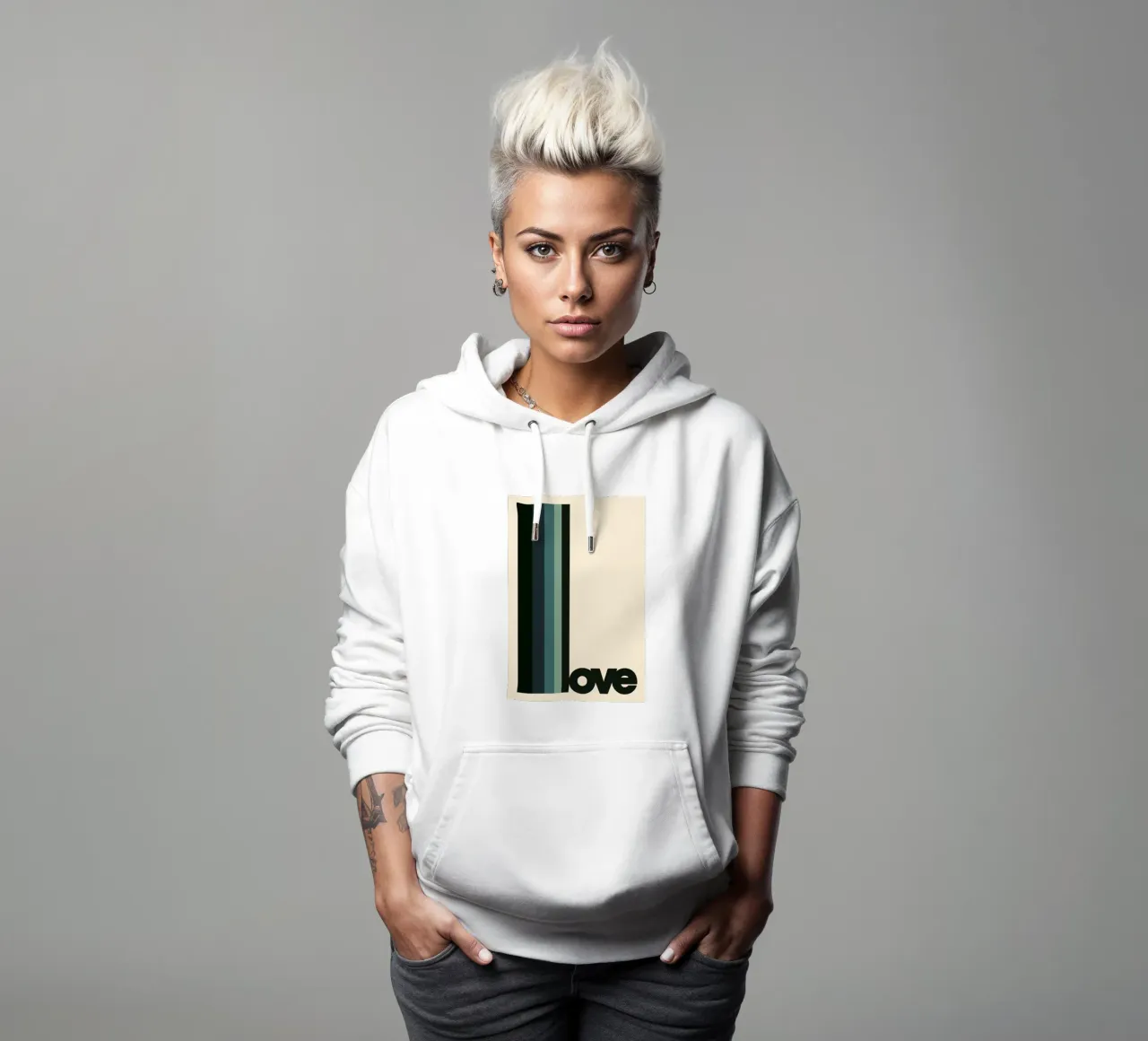 Modern LOVE Print – Graphic Design Wall Art hoodie by SMPLE