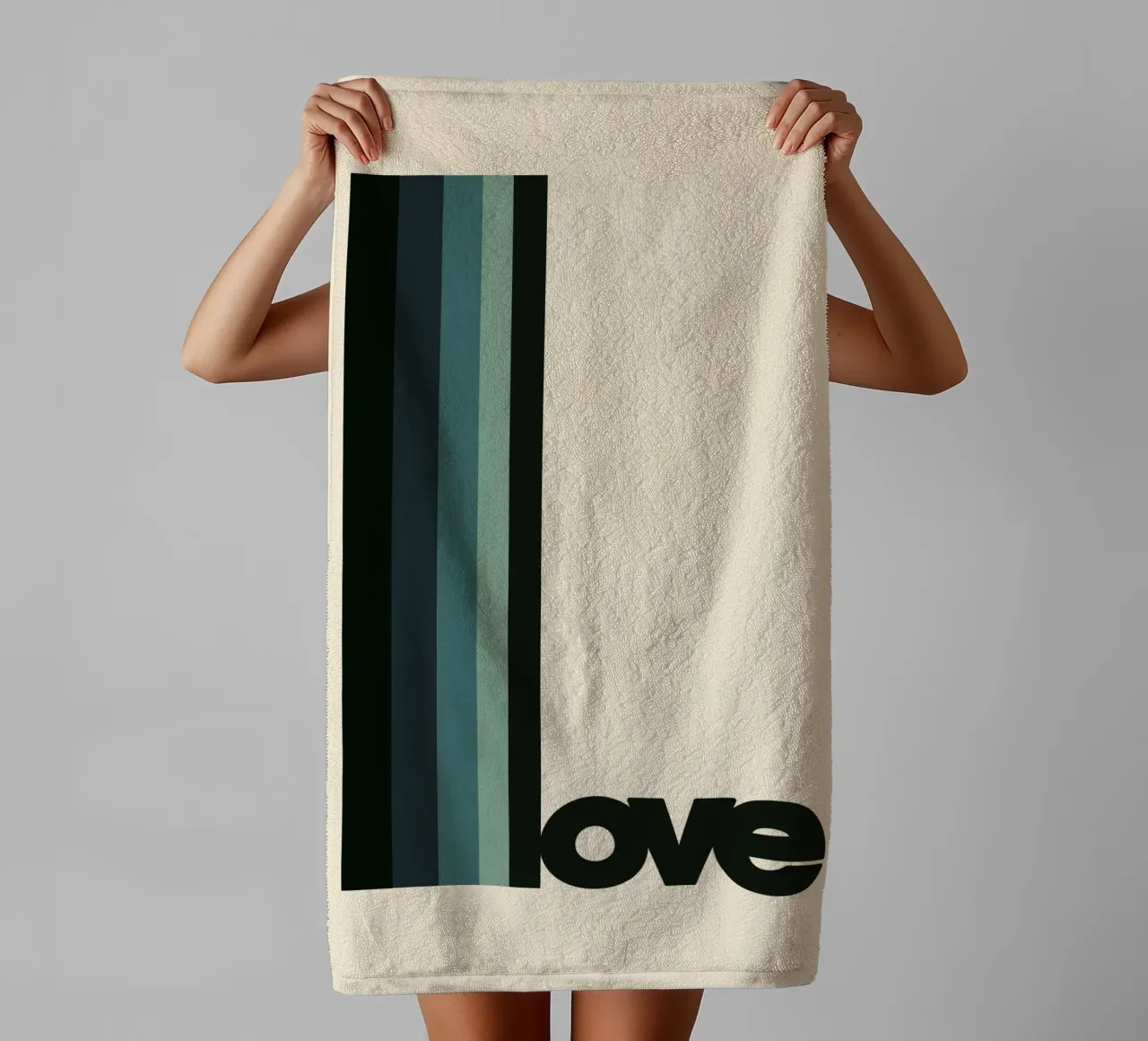 Modern LOVE Print – Graphic Design Wall Art towel by SMPLE