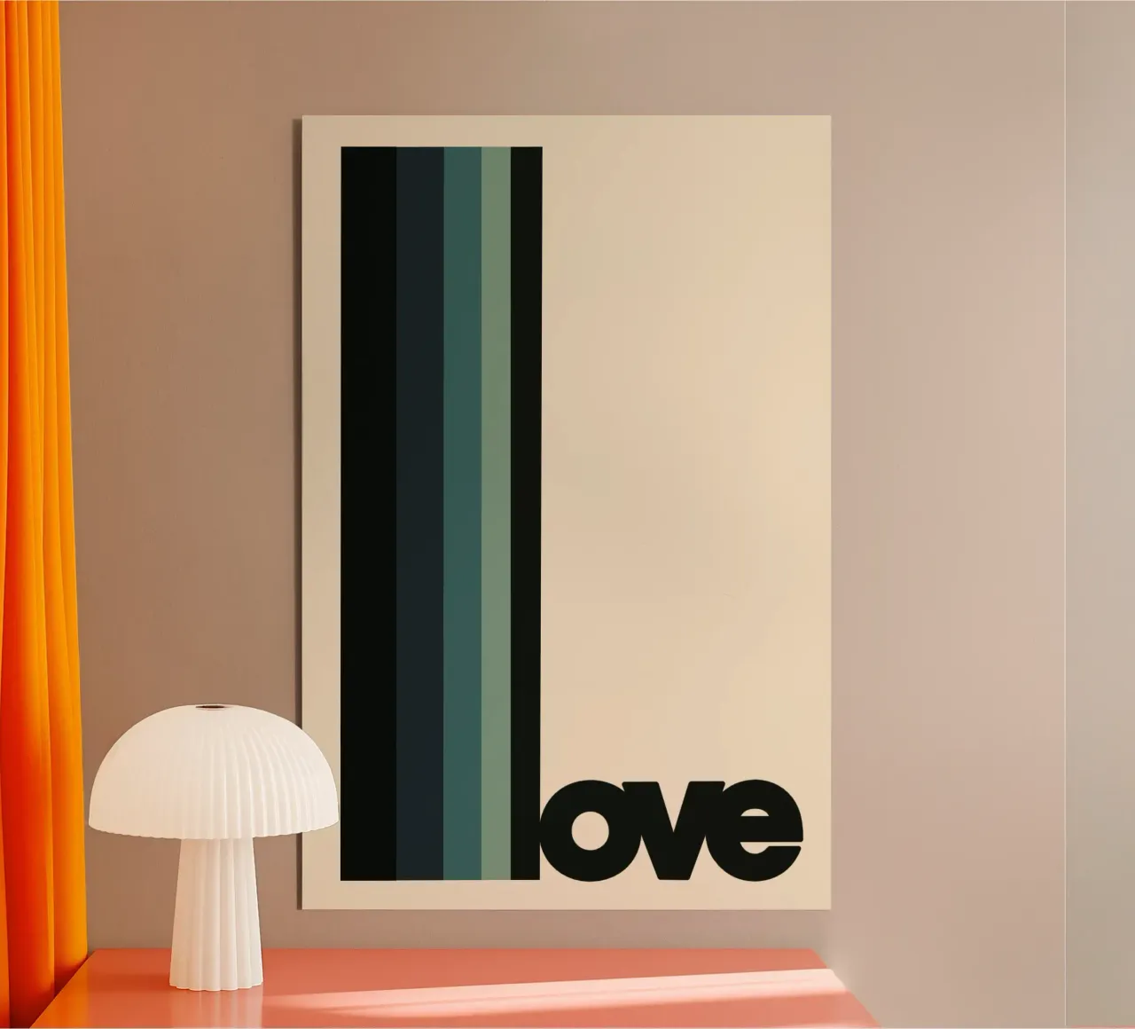 Modern LOVE Print – Graphic Design Wall Art forex plate by SMPLE