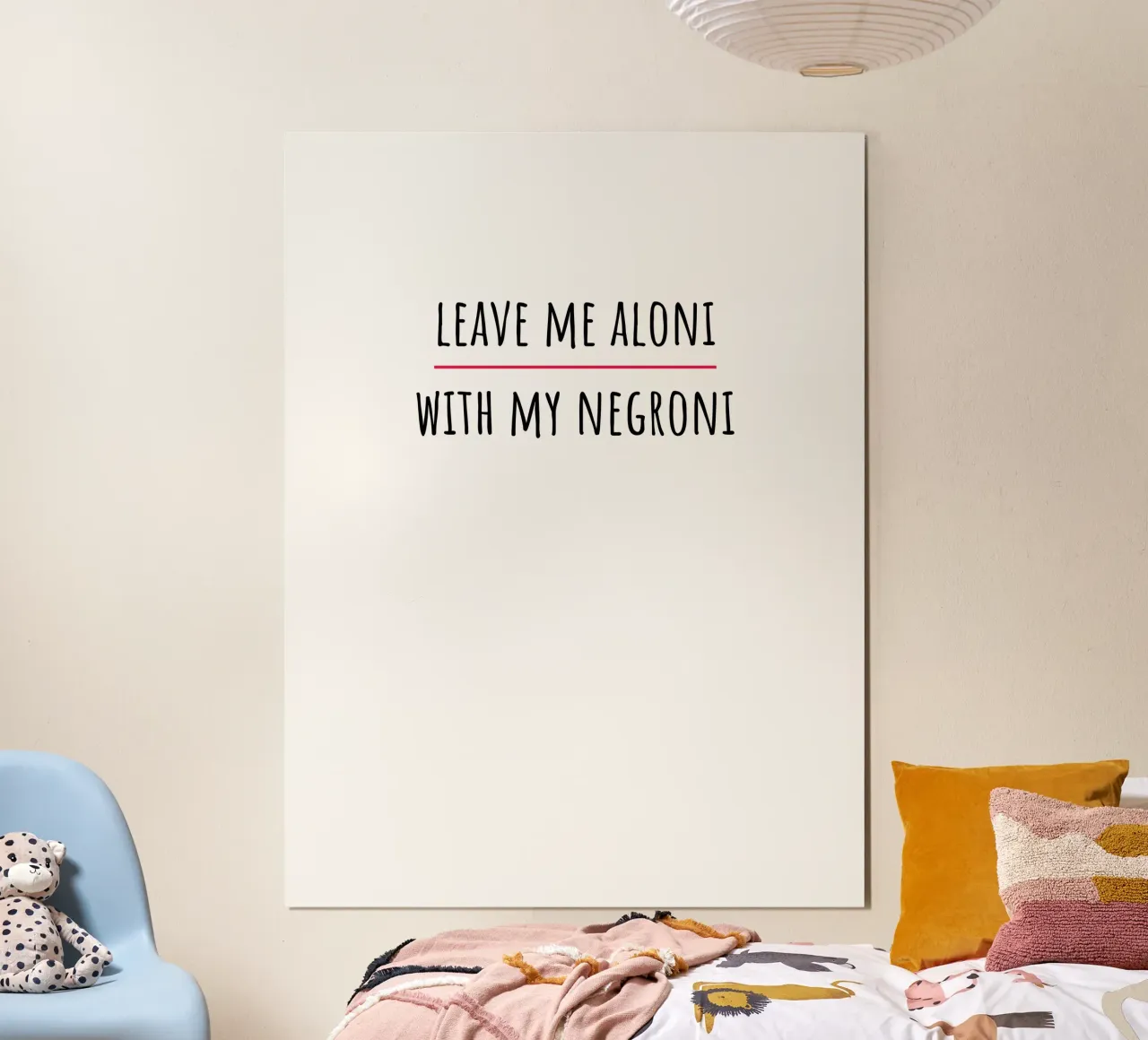 Leave me aloni with my negroni poster con telaio in legno da Alina
