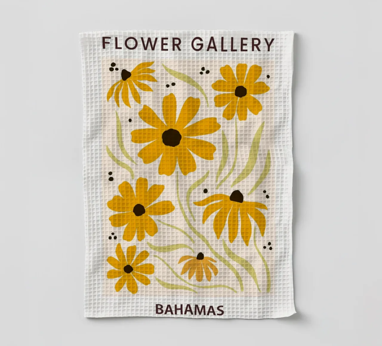 Bahamas Flower Gallery Oranje Coneflower Print - Modern theedoek van homdeco