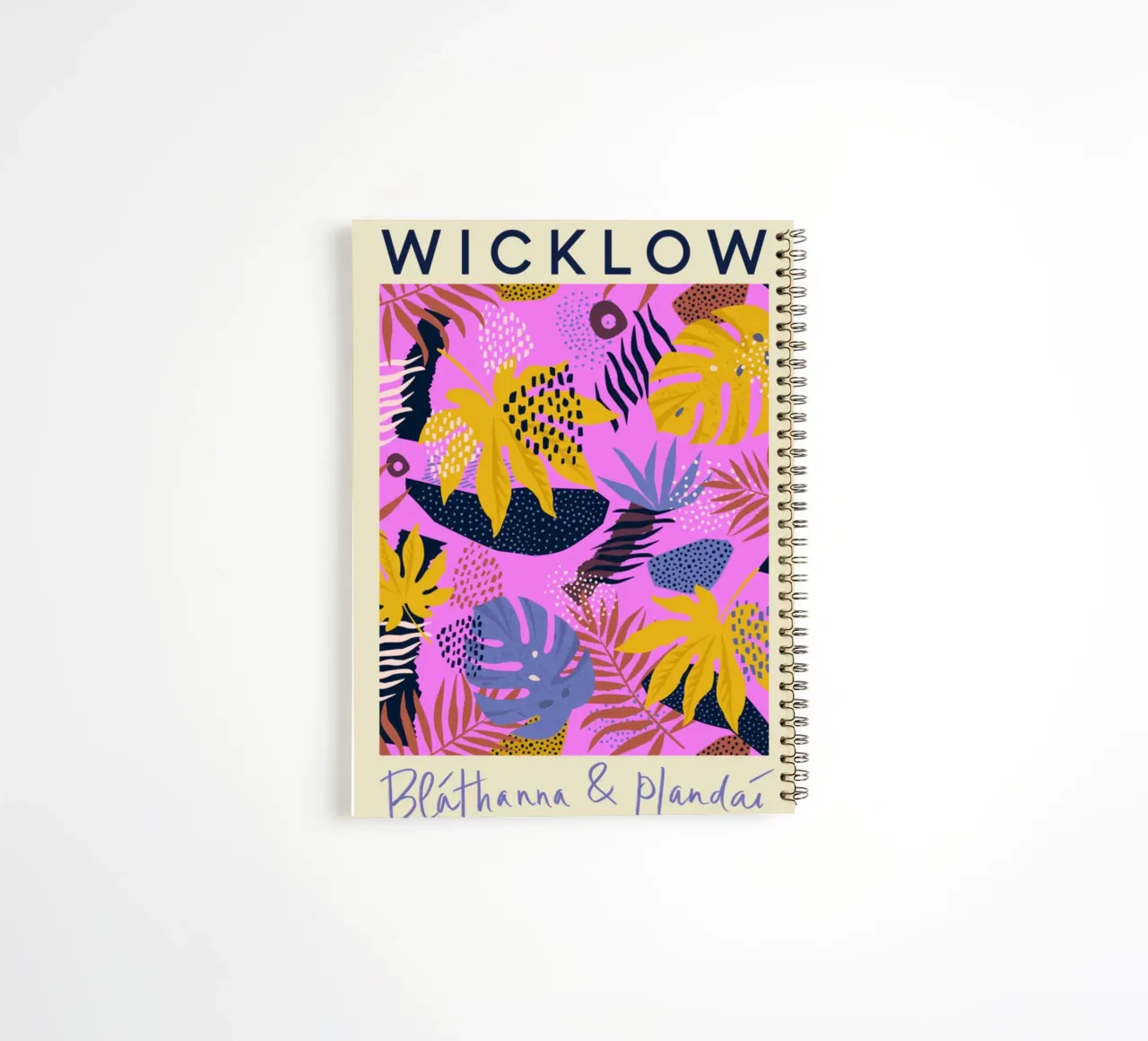 Wicklow Bláthanna & Plandaí - Vibrant Tropical Abstract carnet à spirale de homdeco