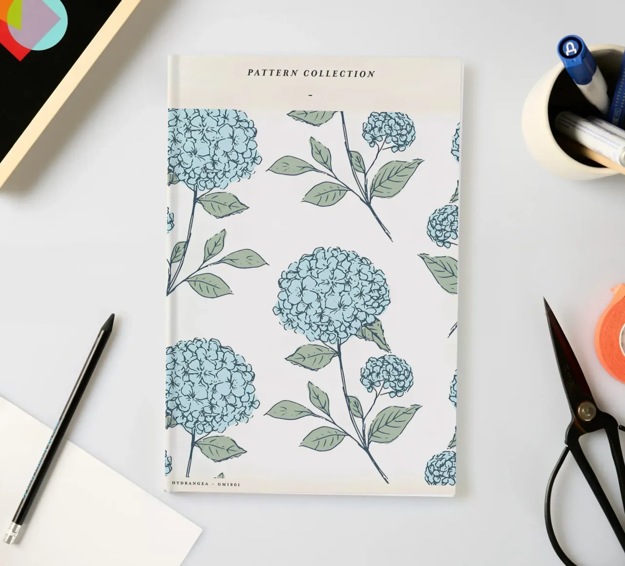 Hydrangea Botanical Garden Pattern Print - Vintage Style notebook by homdeco