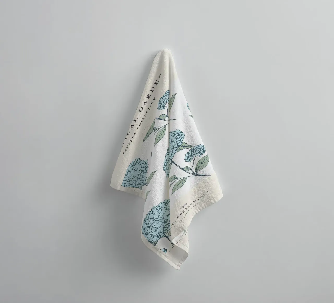 Hydrangea Botanical Garden Pattern Print - Vintage Style towel by homdeco