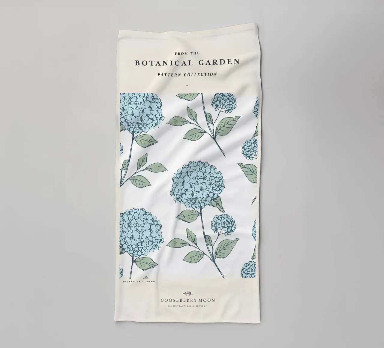 Hydrangea Botanical Garden Pattern Print - Vintage Style towel by homdeco