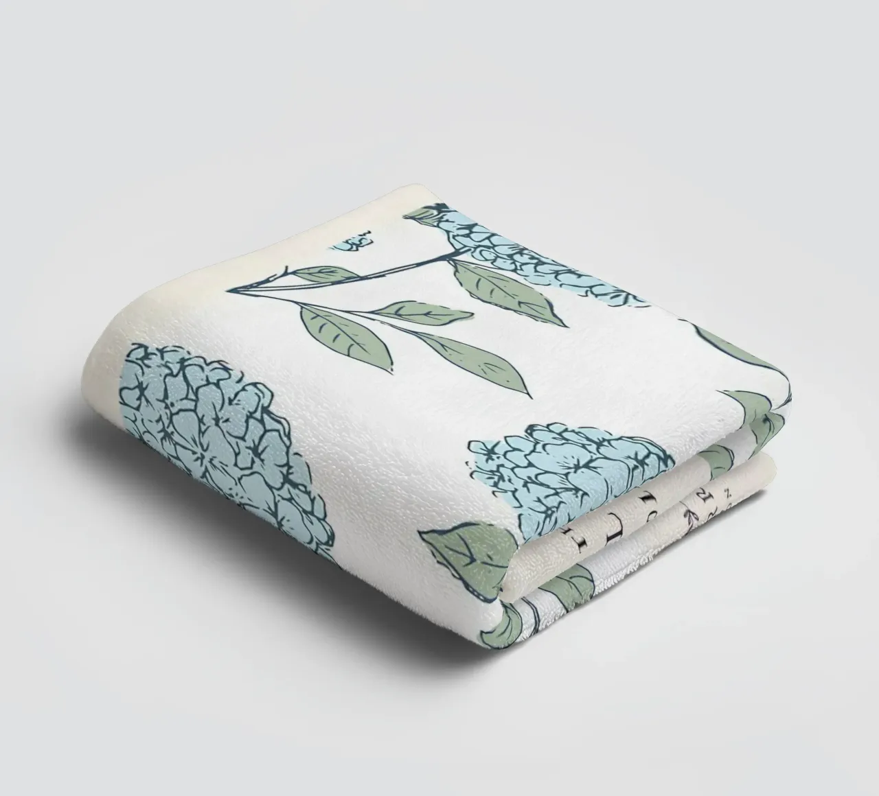 Hydrangea Botanical Garden Pattern Print - Vintage Style towel by homdeco