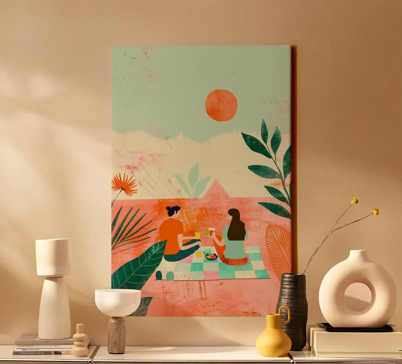 Sunset Picnic in a Dreamscape tela da Colormenta