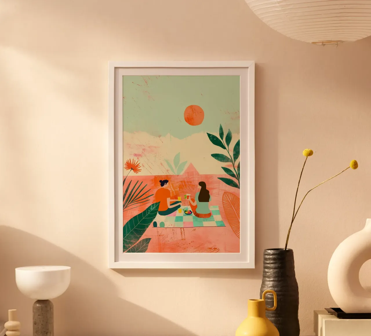 Sunset Picnic in a Dreamscape carta hahnemühle da Colormenta