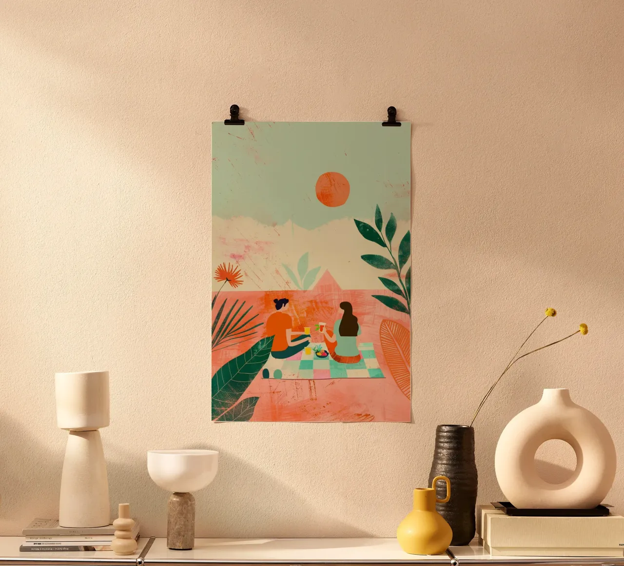 Sunset Picnic in a Dreamscape carta hahnemühle da Colormenta