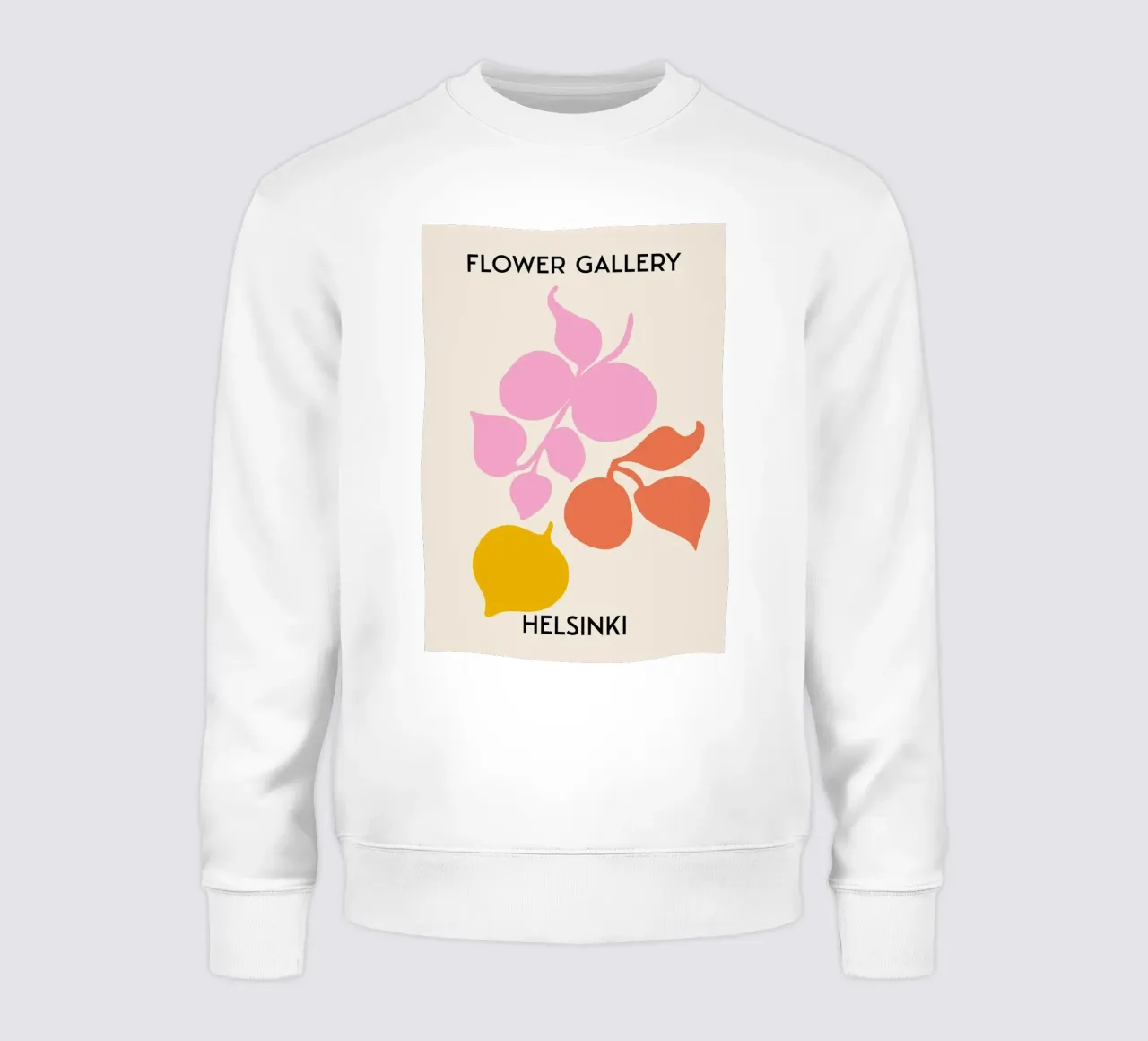 Helsinki Flower Gallery Abstract Botanical Print - Roze sweatshirt van homdeco