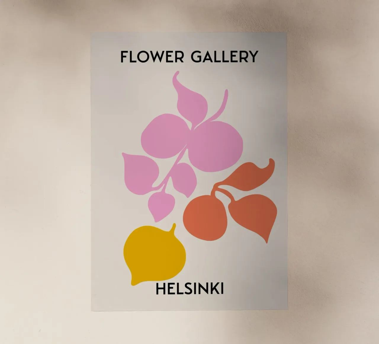 Estampado Botánico Abstracto Helsinki Flower Gallery - Rosa lámina retroiluminada de homdeco