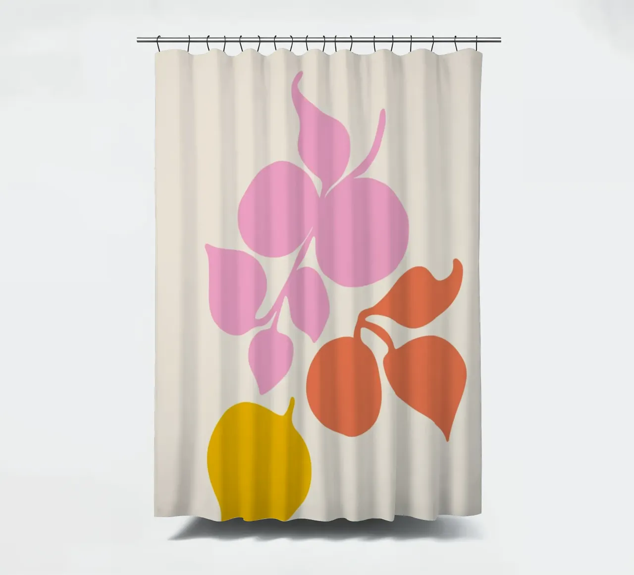Helsinki Flower Gallery Abstract Botanical Print - Roze douchegordijn van homdeco