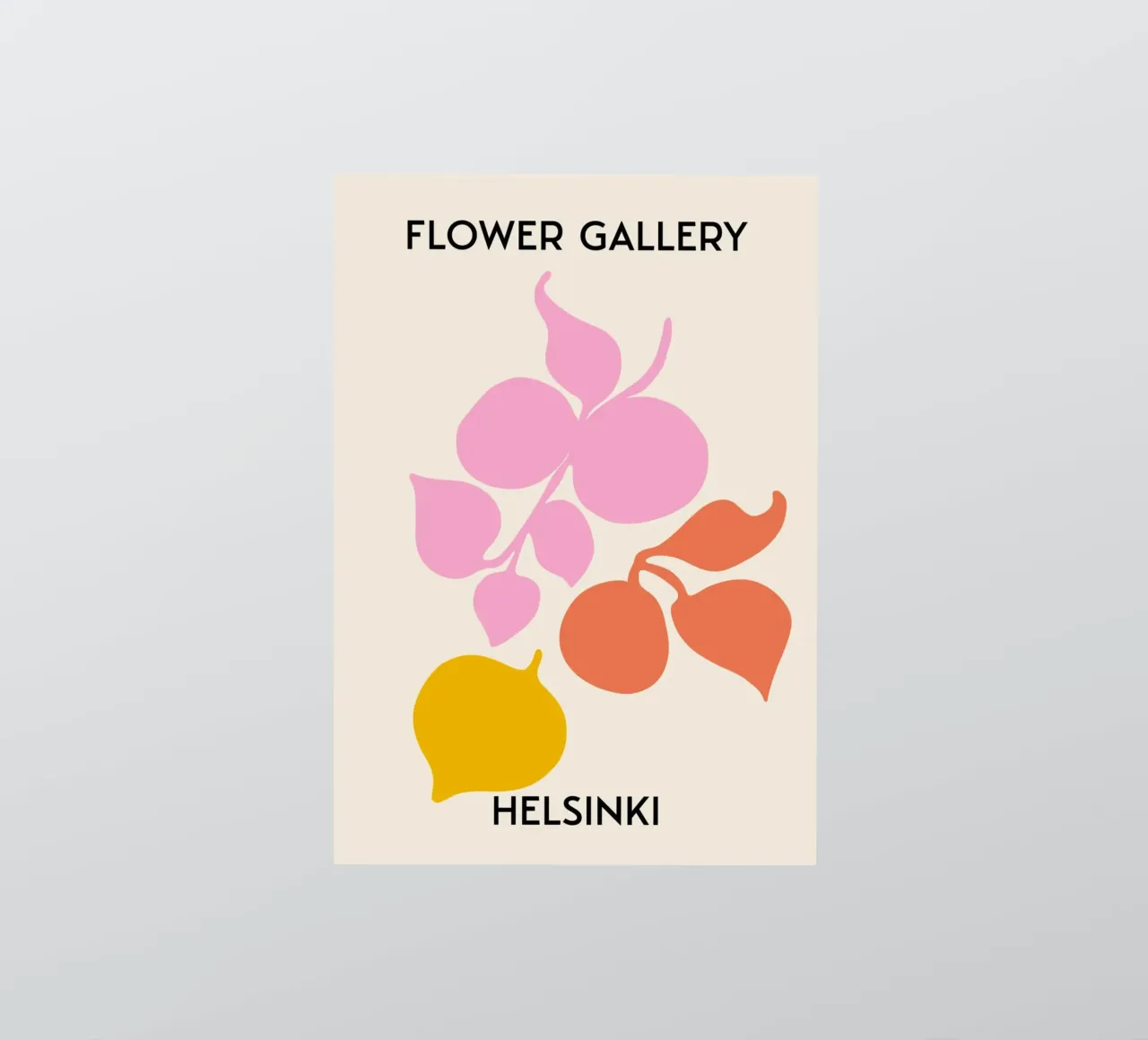 Estampado Botánico Abstracto Helsinki Flower Gallery - Rosa pegatina de homdeco