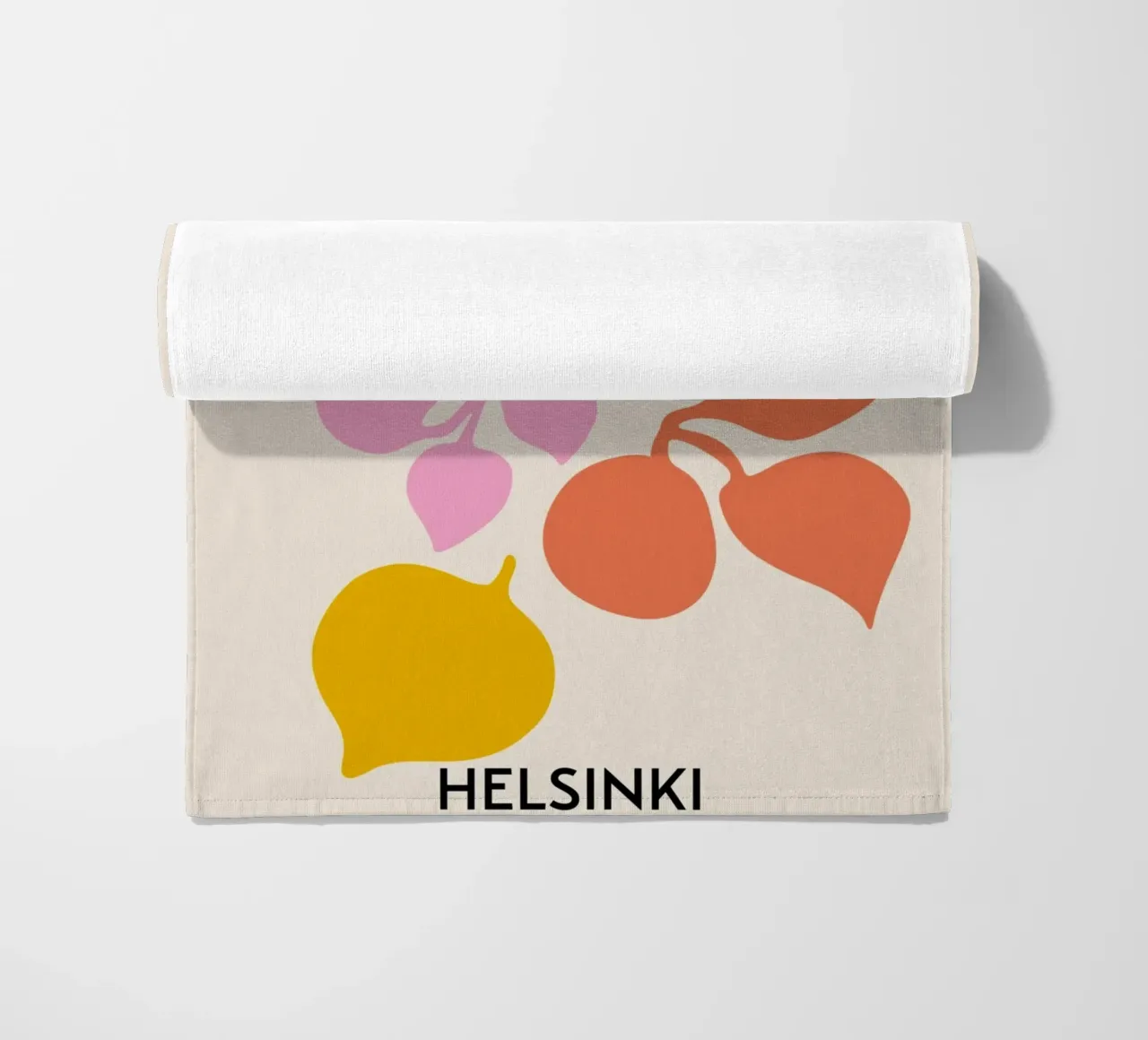 Helsinki Flower Gallery Abstract Botanical Print - Roze strandhanddoek van homdeco