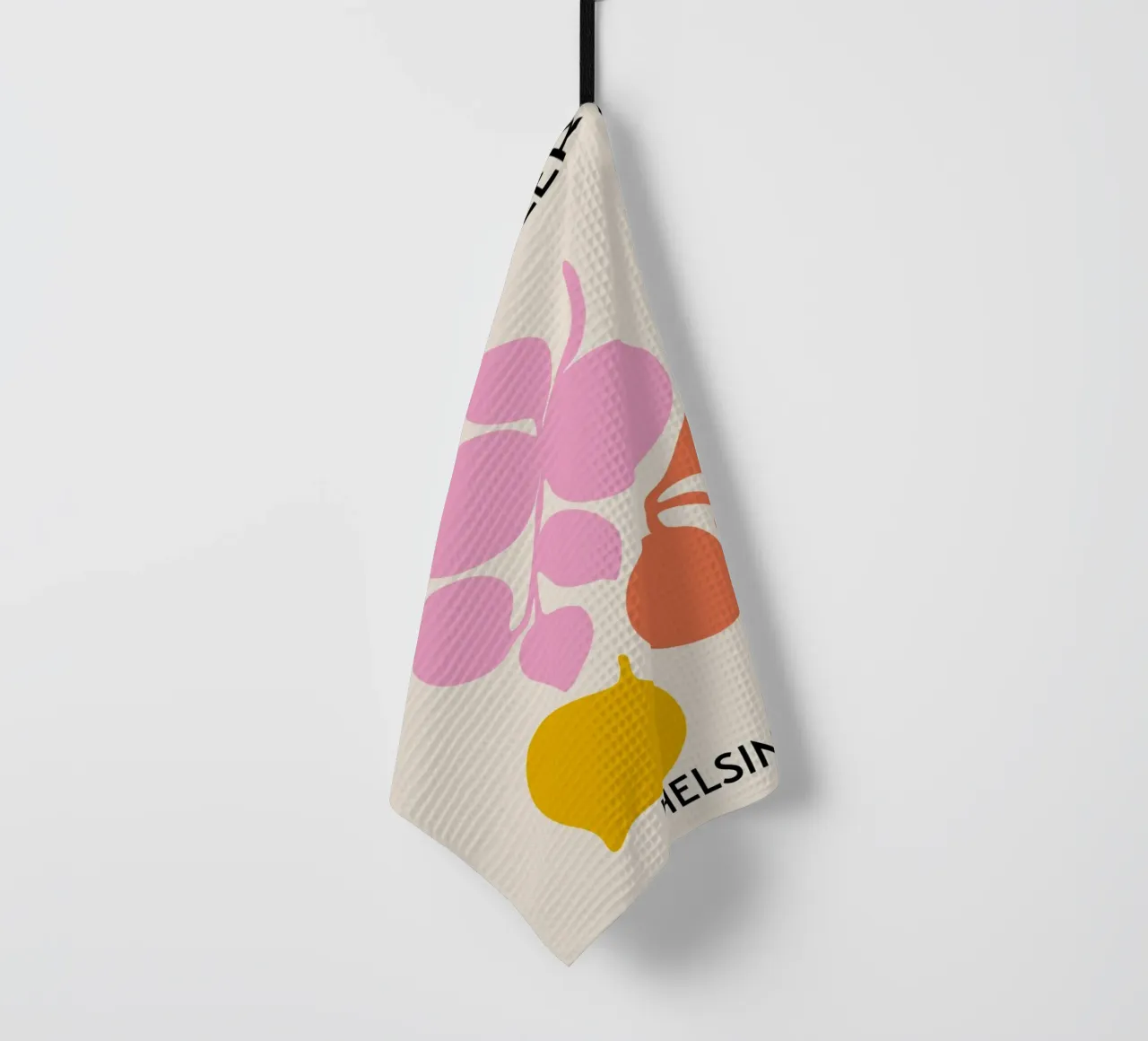 Helsinki Flower Gallery Abstract Botanical Print - Roze theedoek van homdeco