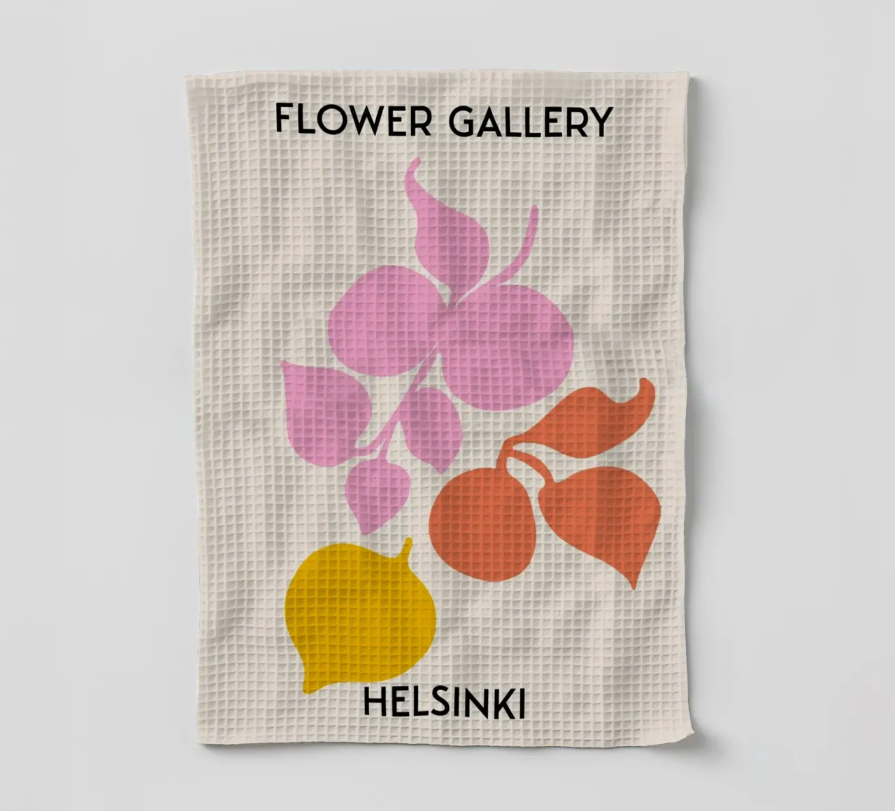 Helsinki Flower Gallery Abstract Botanical Print - Roze theedoek van homdeco