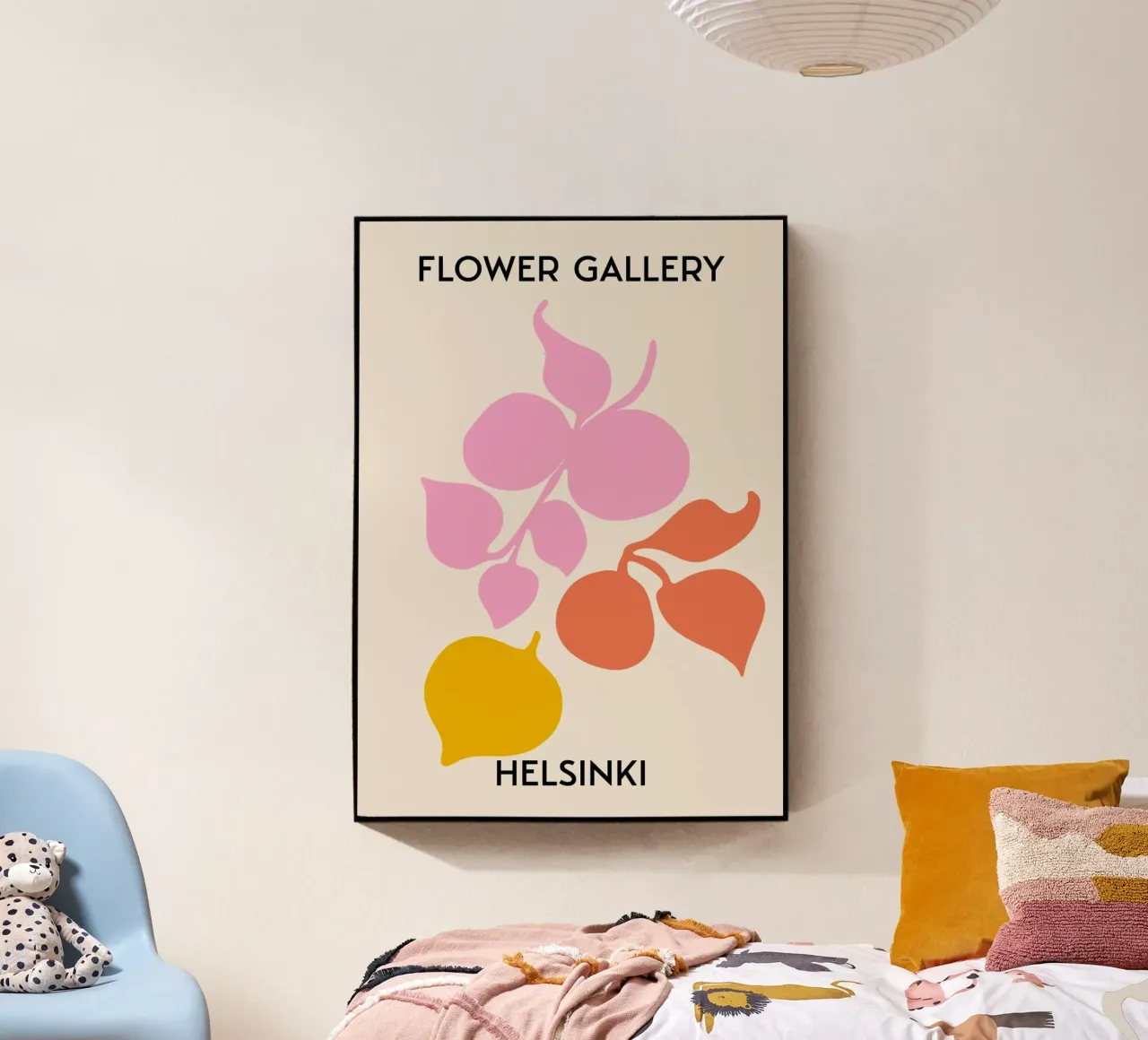Estampado Botánico Abstracto Helsinki Flower Gallery - Rosa metacrilato de homdeco