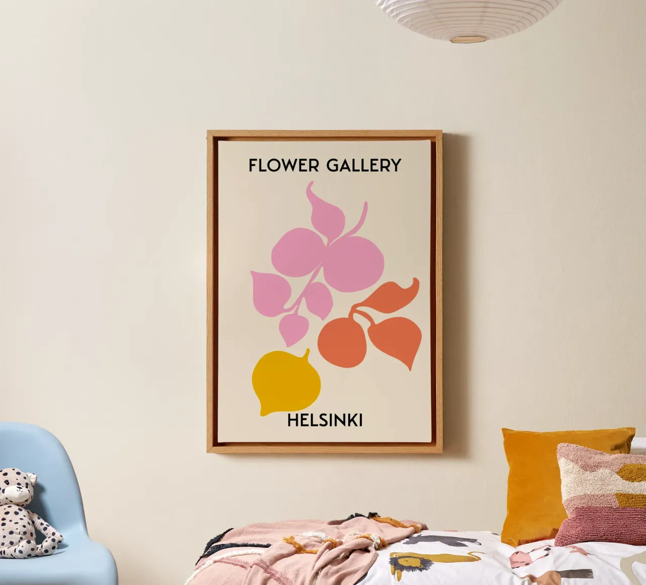 Helsinki Flower Gallery Abstract Botanical Print - Roze canvas van homdeco