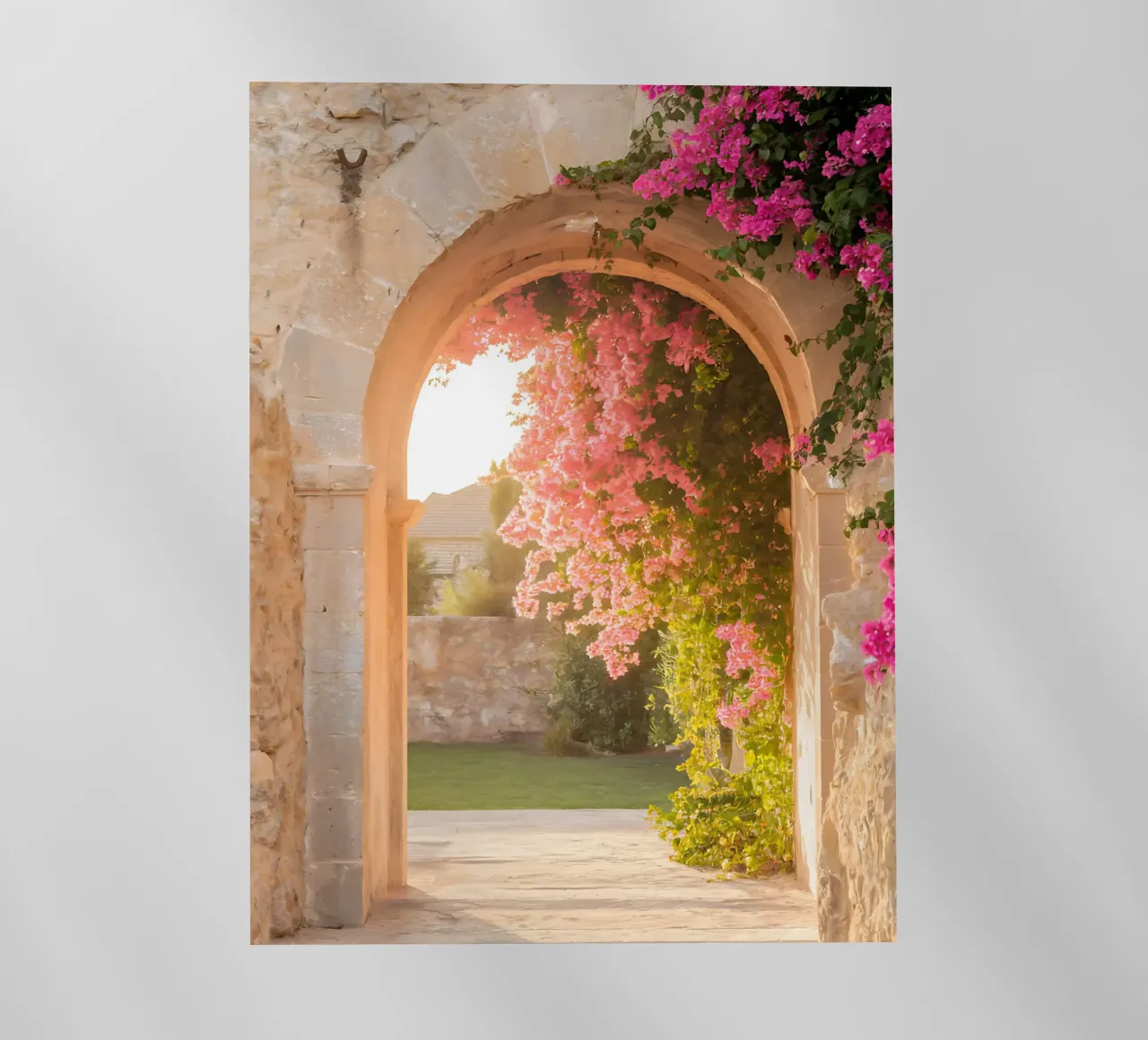 L'arco fiorito e la luce dorata del Sud pellicola backlit da Casa Limon