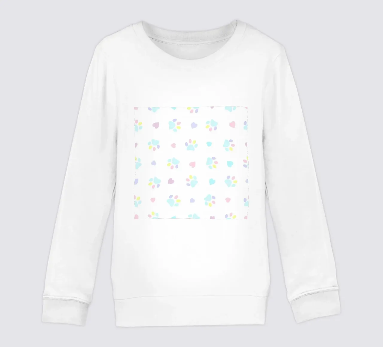 Cuori e impronte di zampe disegnati a mano in colori pastello felpa bambino da gulsengunel