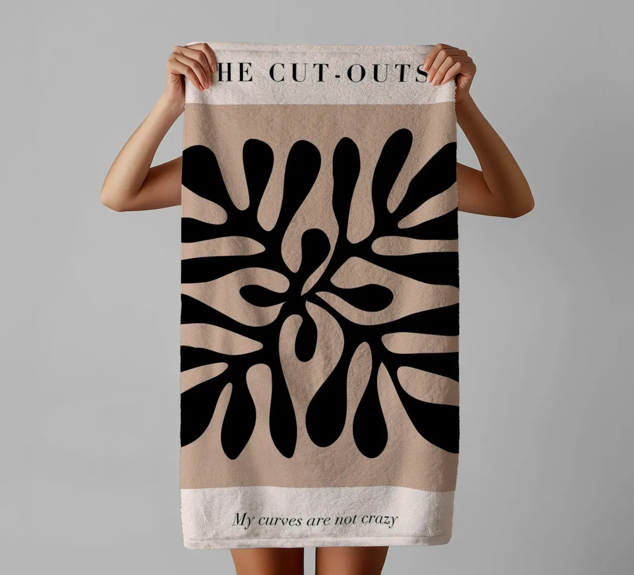 The Cut-Outs Abstract Black Botanical Print towel by homdeco