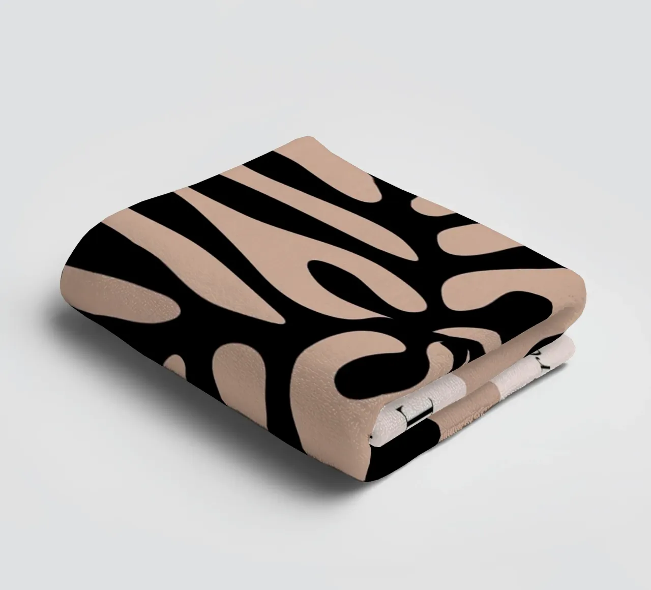 The Cut-Outs Abstract Black Botanical Print towel by homdeco