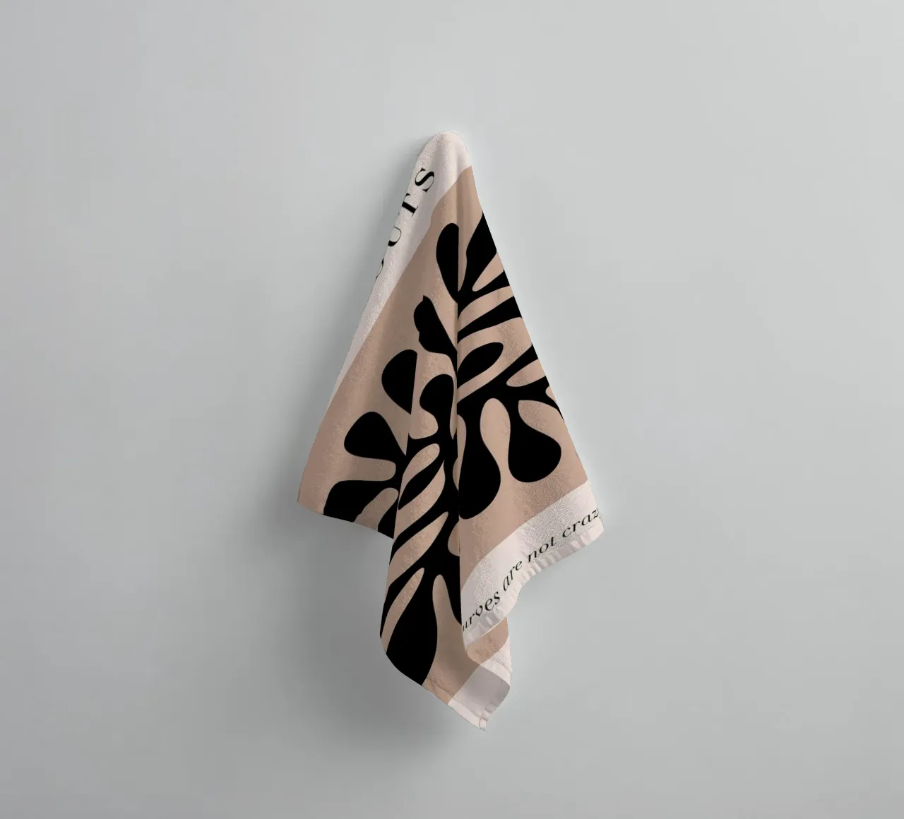 The Cut-Outs Abstract Black Botanical Print towel by homdeco