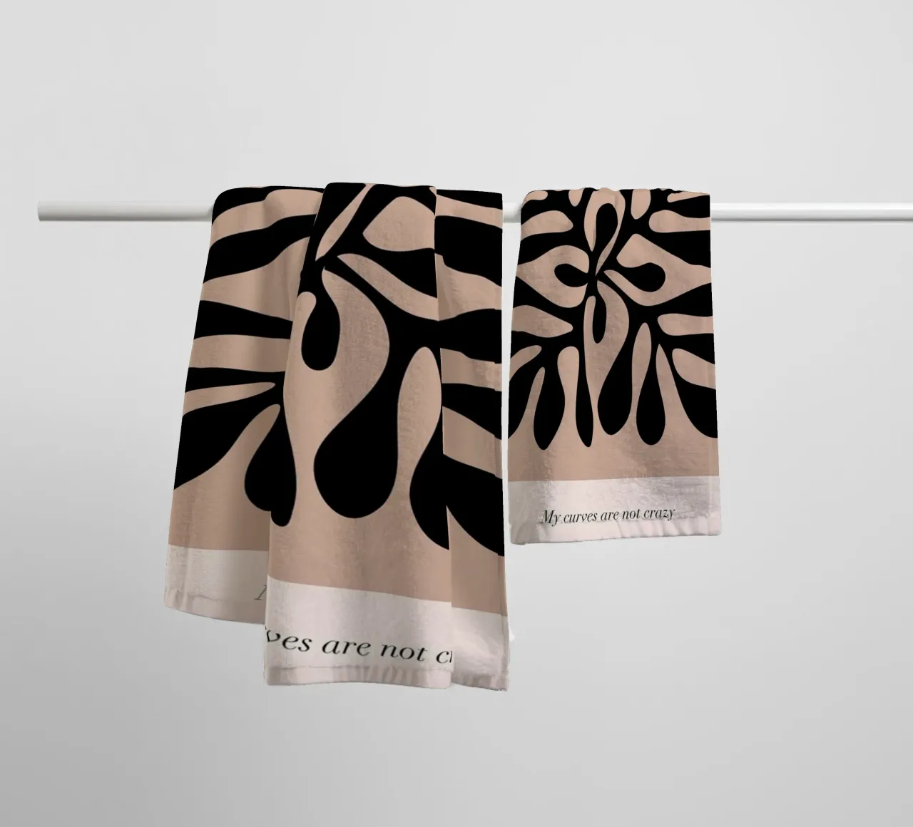 The Cut-Outs Abstract Black Botanical Print towel by homdeco