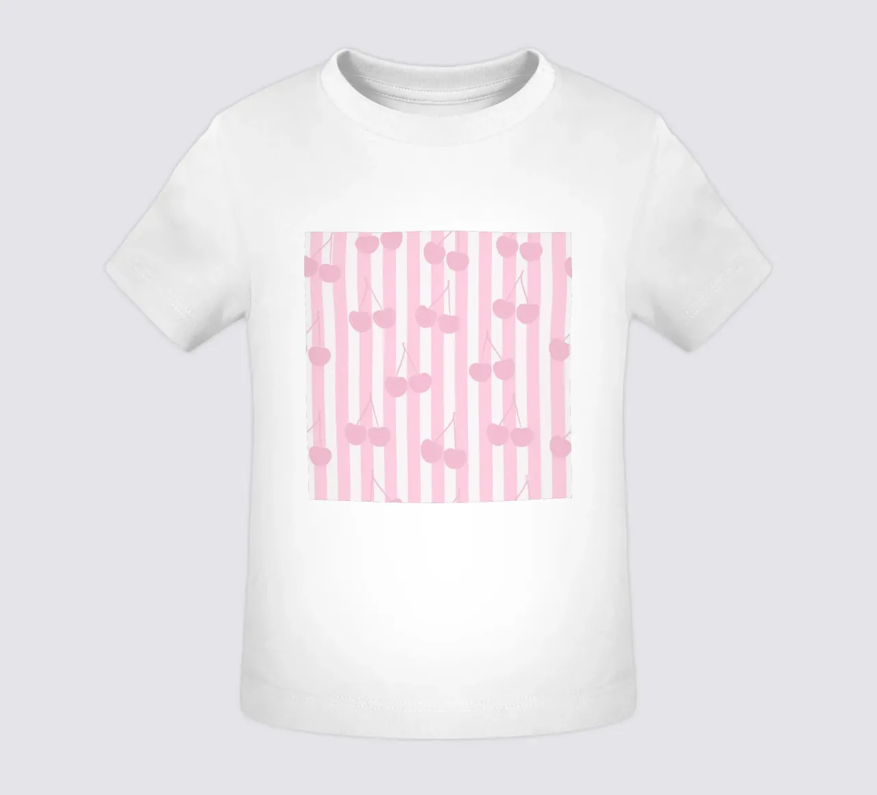 Motif de rayures roses et blanches Motif de cerises t-shirt pour bébé de gulsengunel