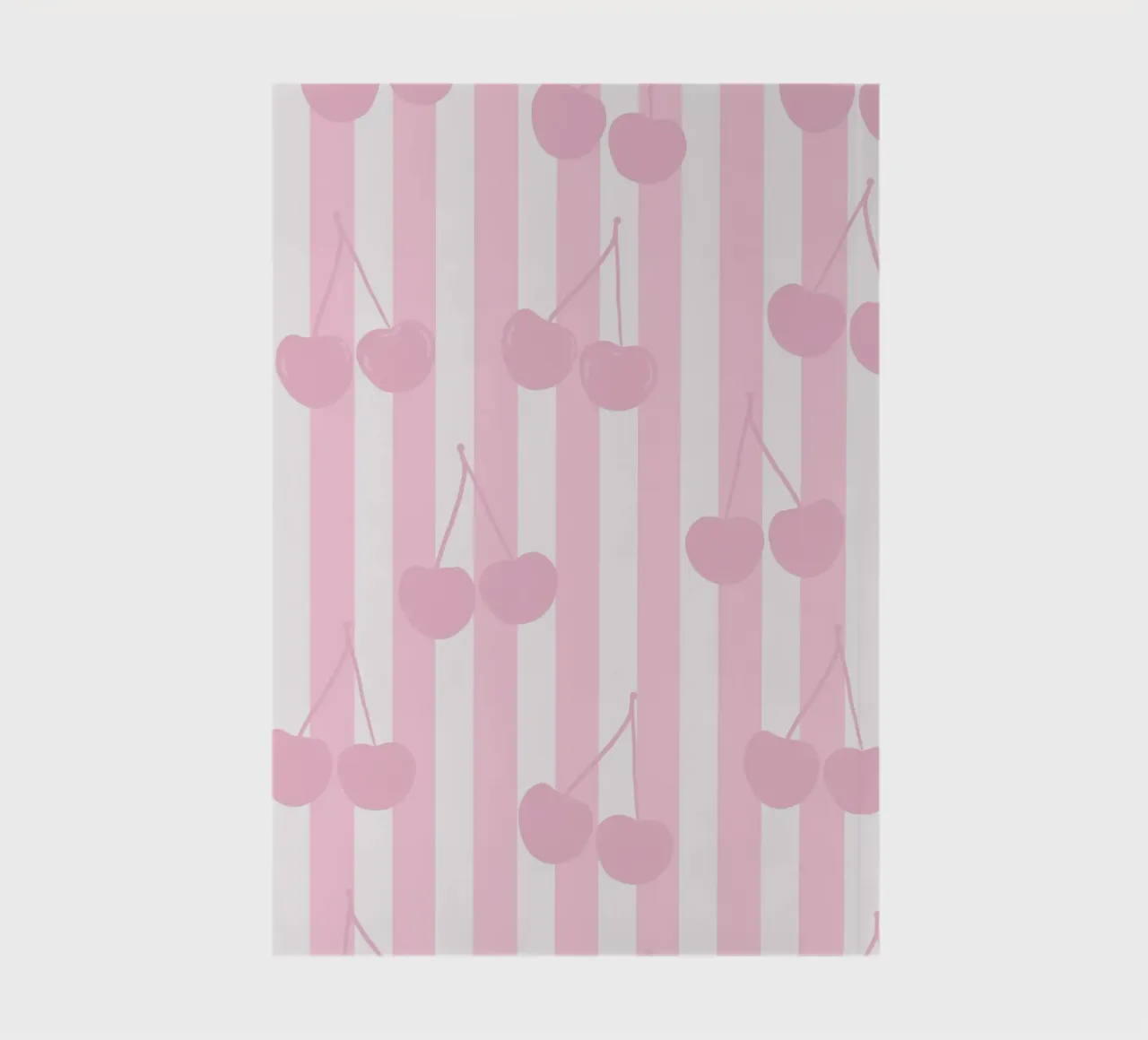 Pink and white stripe pattern cherries pattern notebook by gulsengunel