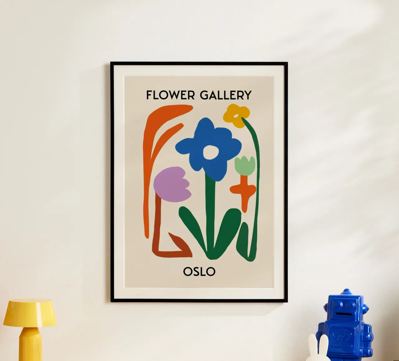 Oslo Flower Gallery Abstrakter Blumendruck - Modern Poster von homdeco