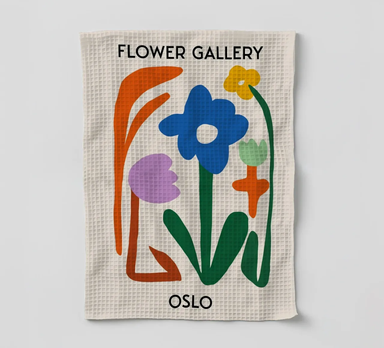 Oslo Flower Gallery Abstract Bloemenprint - Modern theedoek van homdeco